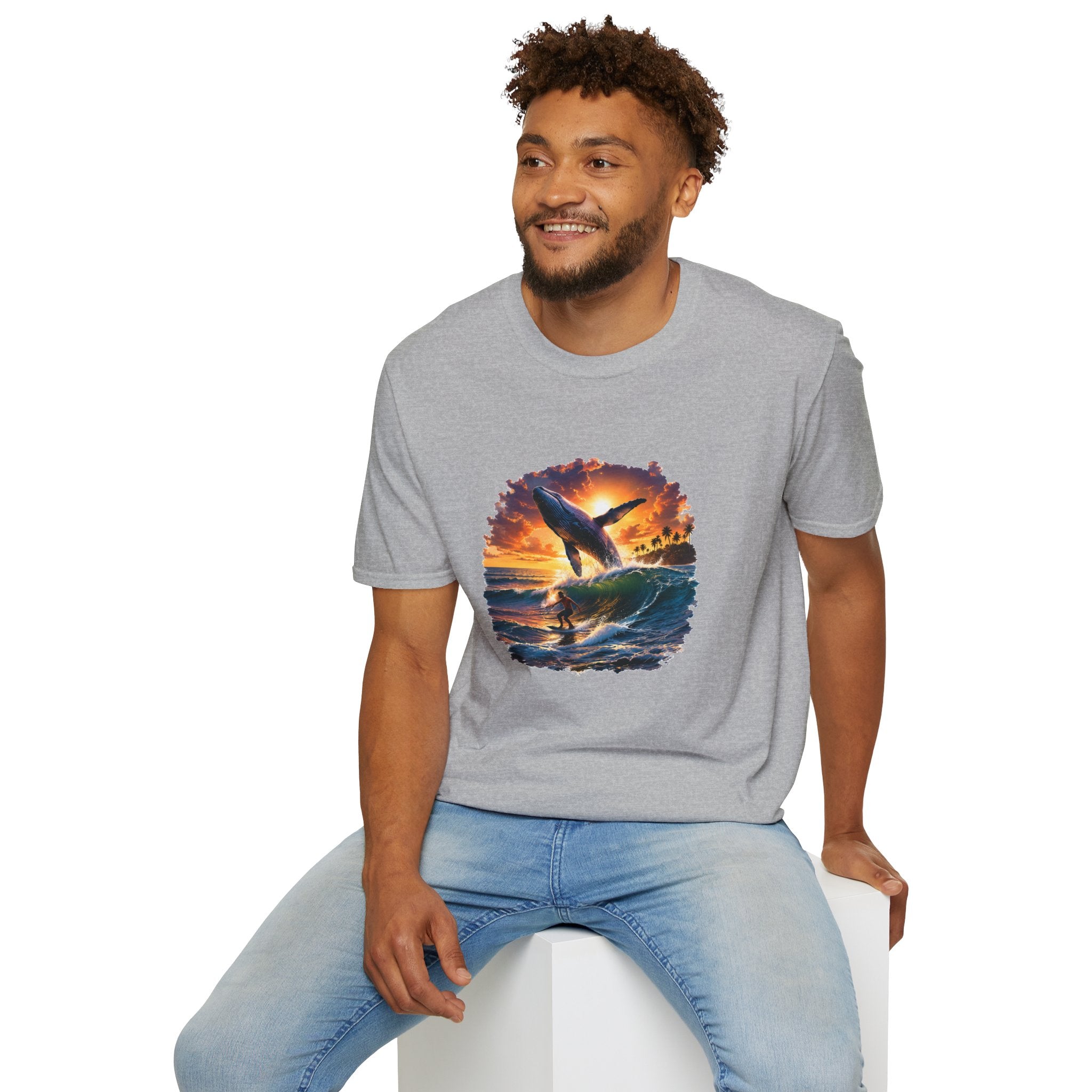 Whale Sunset T-Shirt — Ocean Jumping Humpback Tee