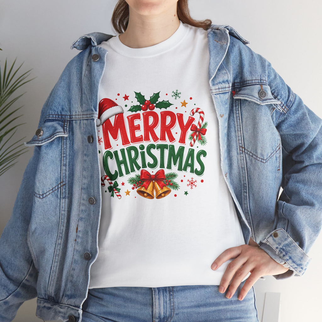 Merry Christmas Shirt, Christmas Graphic Tee, Santa Hat T-Shirt, Holiday Party Shirt, Xmas Gift for Men Women