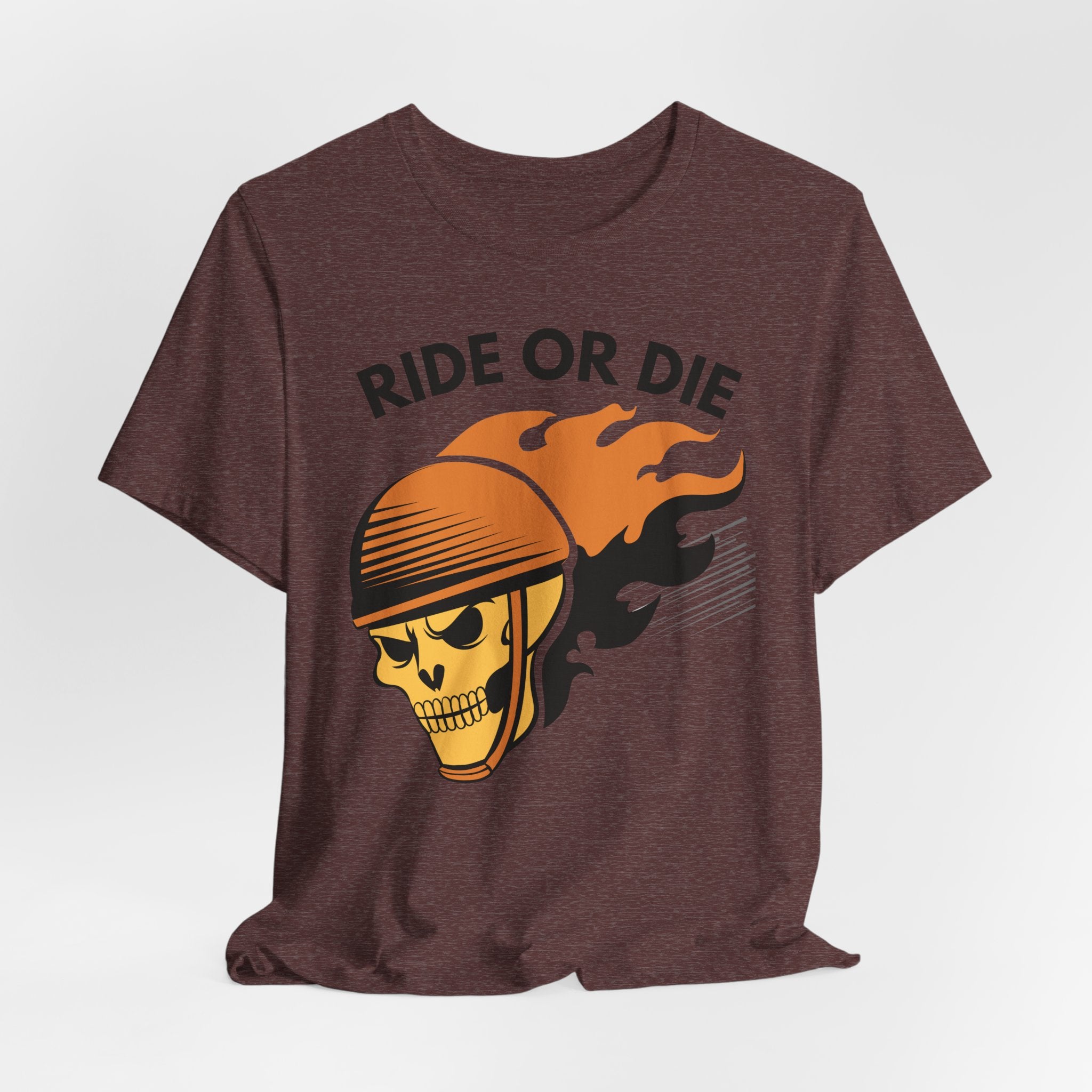 Ride or Die Skull Helmet T-Shirt | Biker Graphic Tee for Men | Vintage Motorcycle Shirt