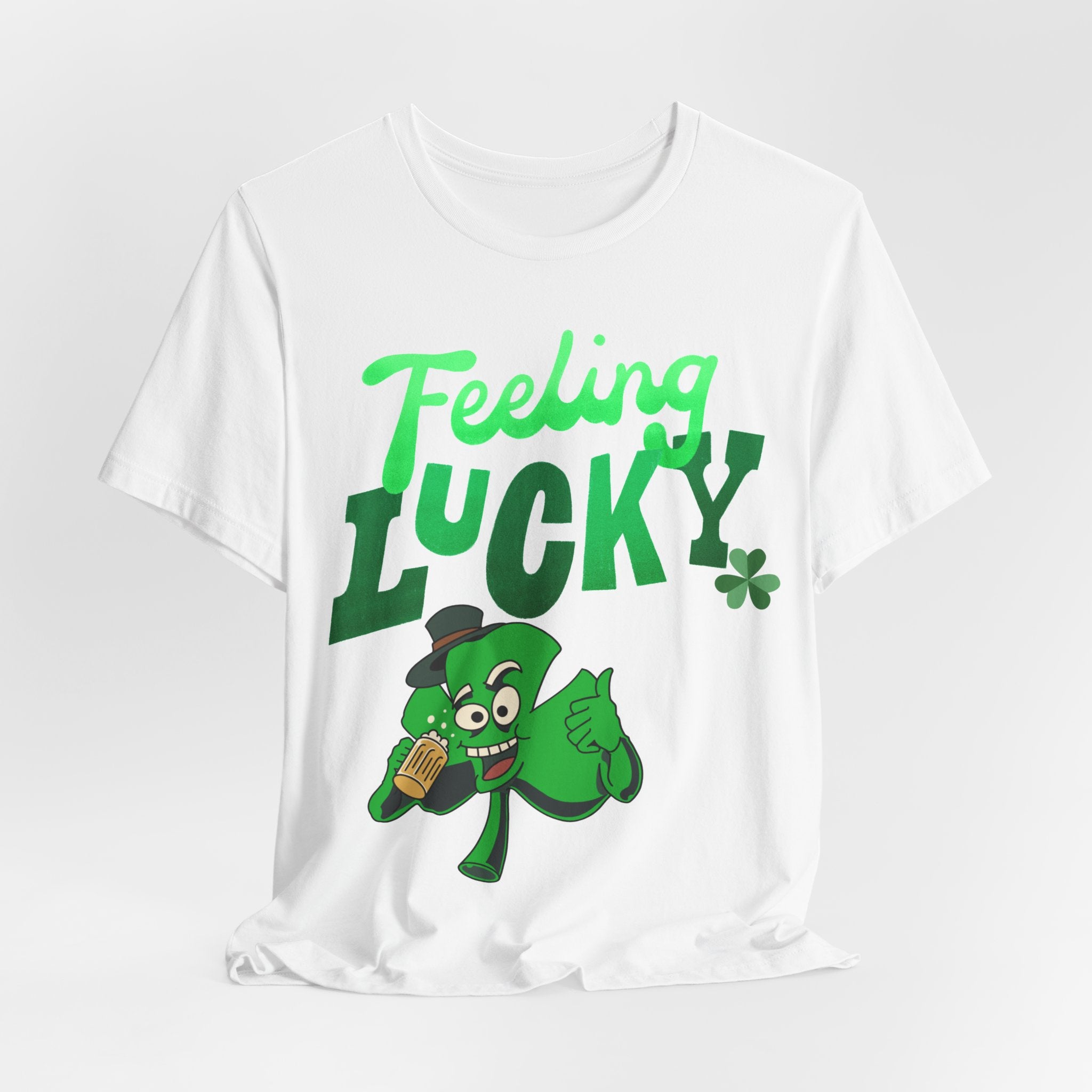 Feeling Lucky St. Patrick's Day T-Shirt — Shamrock Leprechaun Graphic Tee