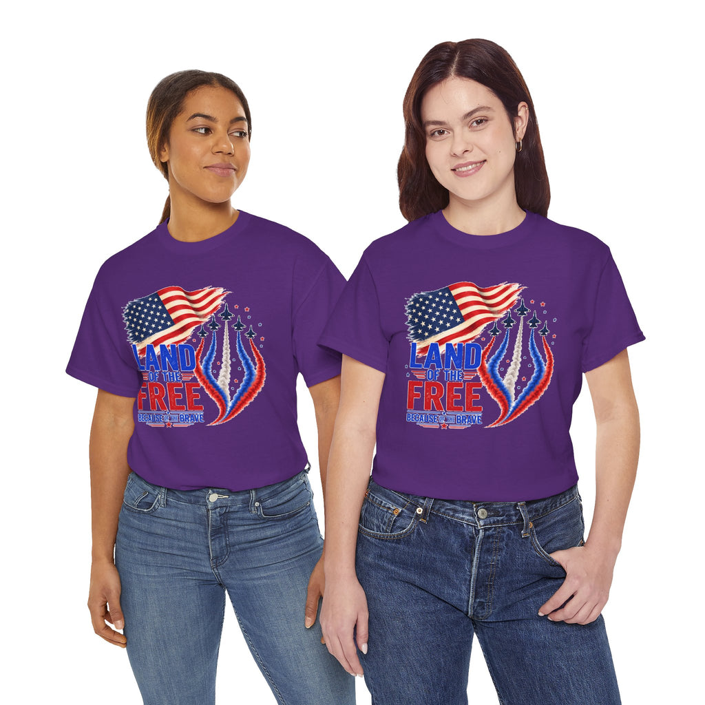 Land of the Free Because of the Brave Shirt, Patriotic 4th of July T-Shirt, USA Flag Tee, American Pride Shirt, Independence Day Gift