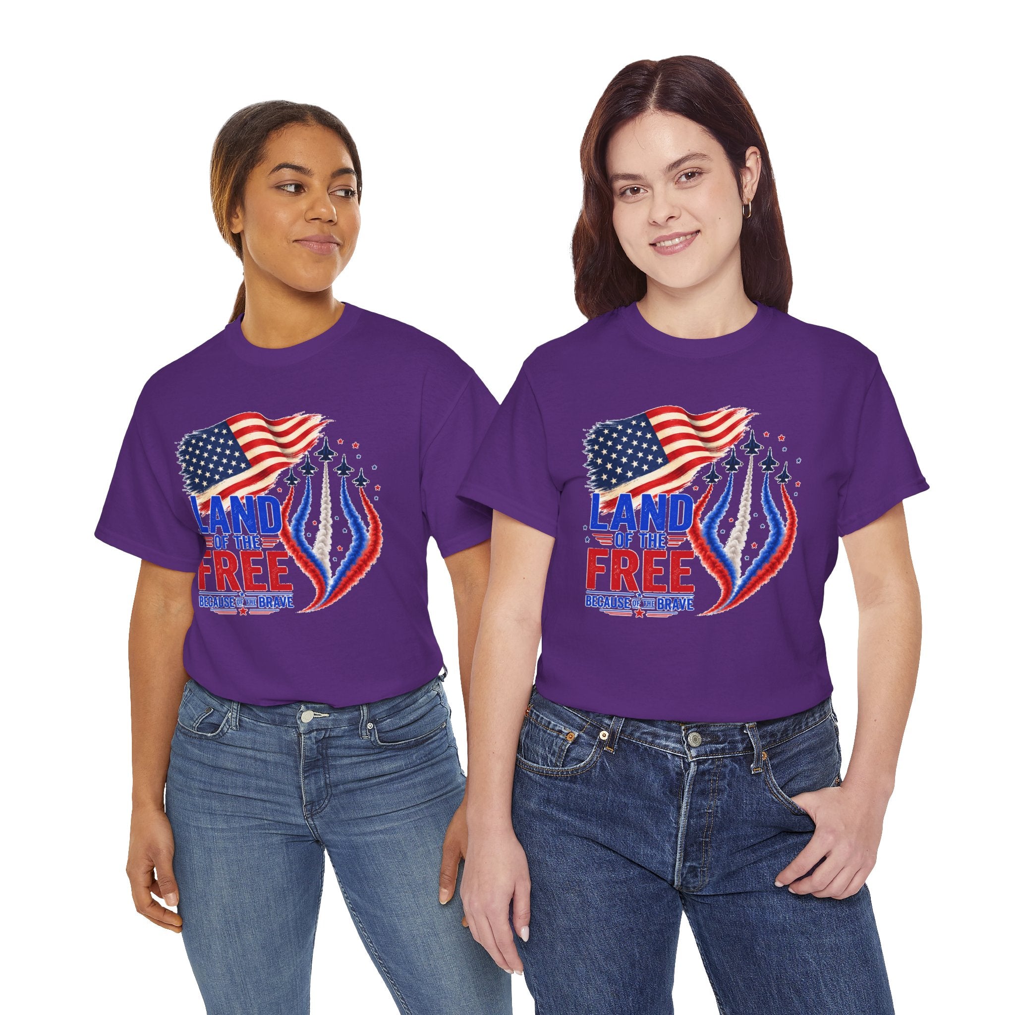 Land of the Free Because of the Brave Shirt, Patriotic 4th of July T-Shirt, USA Flag Tee, American Pride Shirt, Independence Day Gift