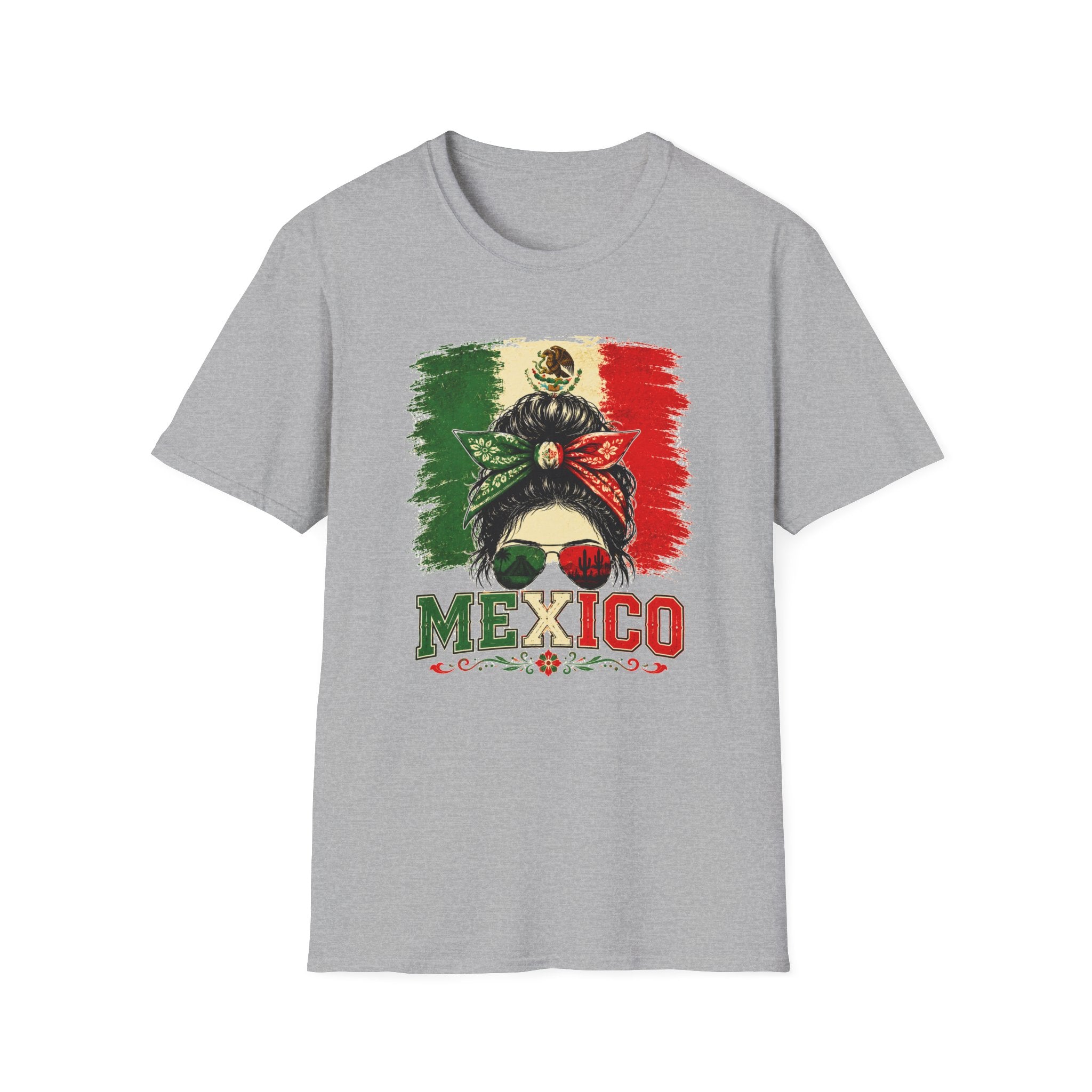 Mexico Messy Bun T-Shirt, Mexican Pride Shirt, Mexico Flag Graphic Tee, Cinco De Mayo Shirt, Latina Gift for Women
