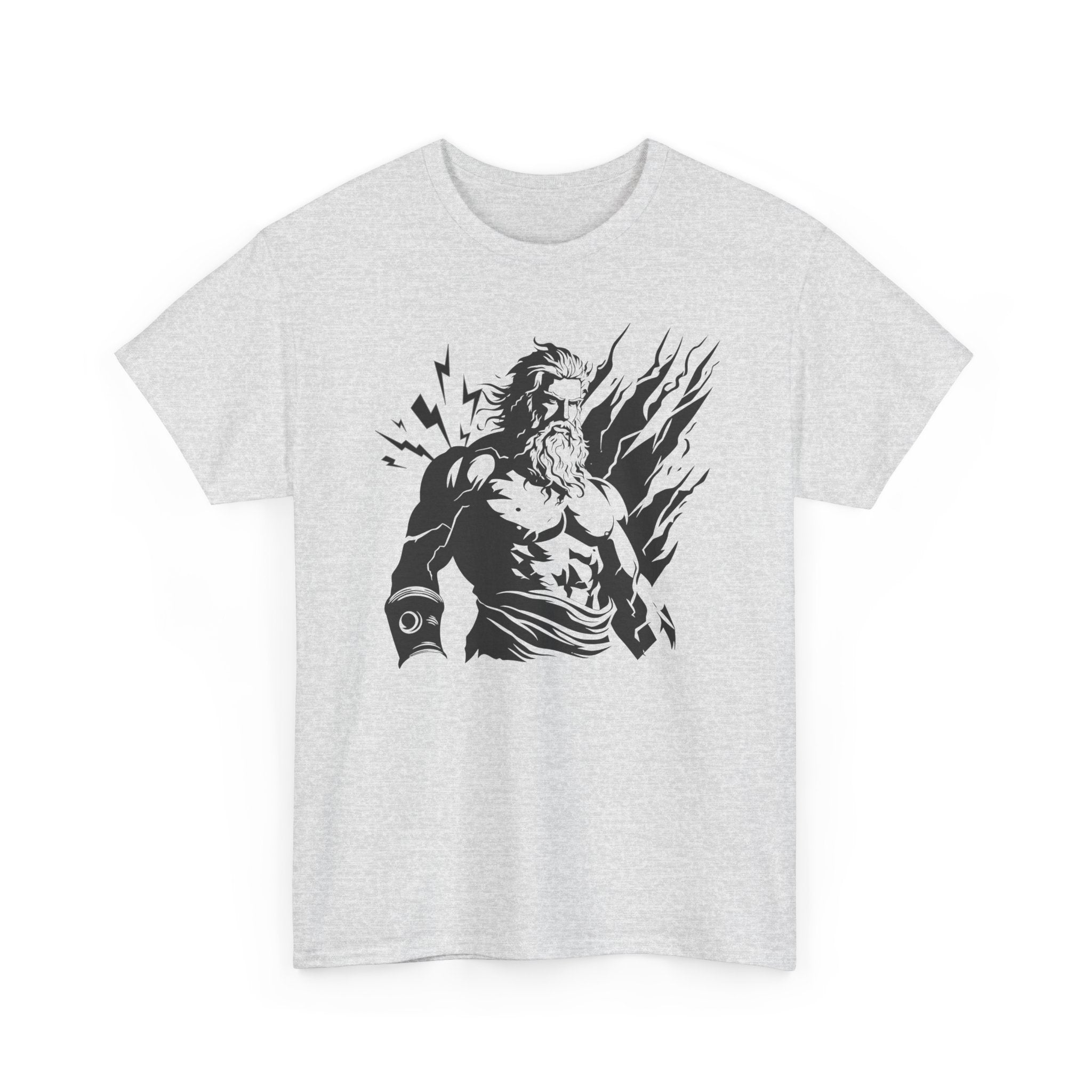 Greek God Zeus Illustration T‑Shirt — Mythic Lightning God Tee