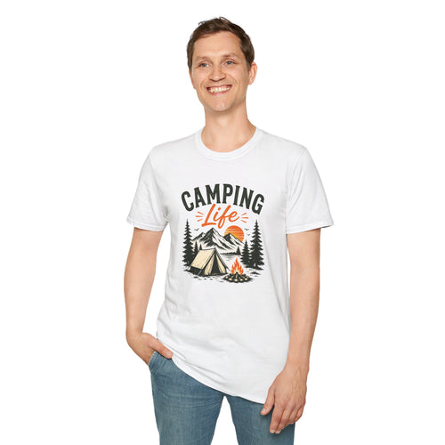 Camping Life T-Shirt — Vintage Tent & Campfire Outdoor Tee