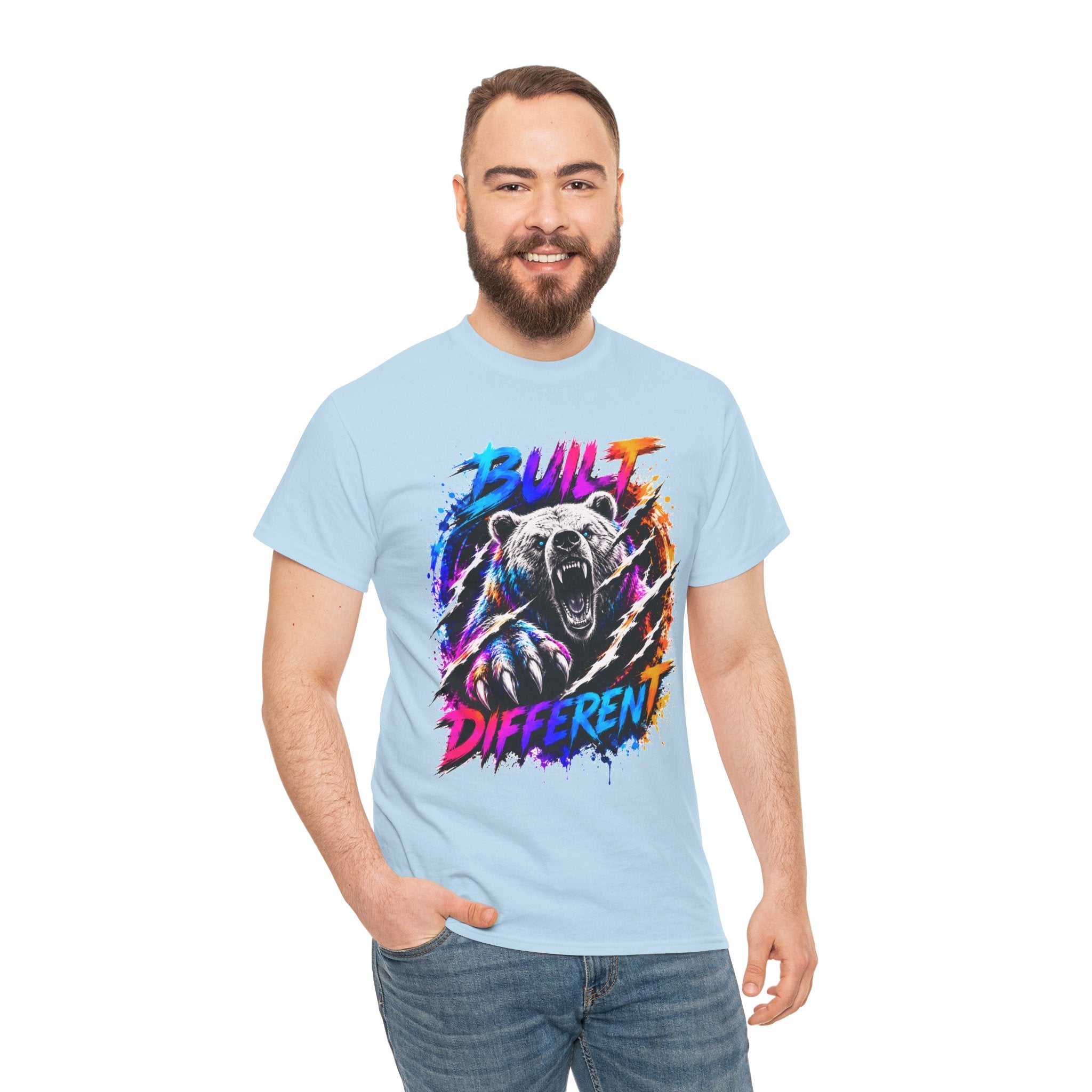 Built Different Bear T-Shirt — Bold Retro Grunge Graphic Tee