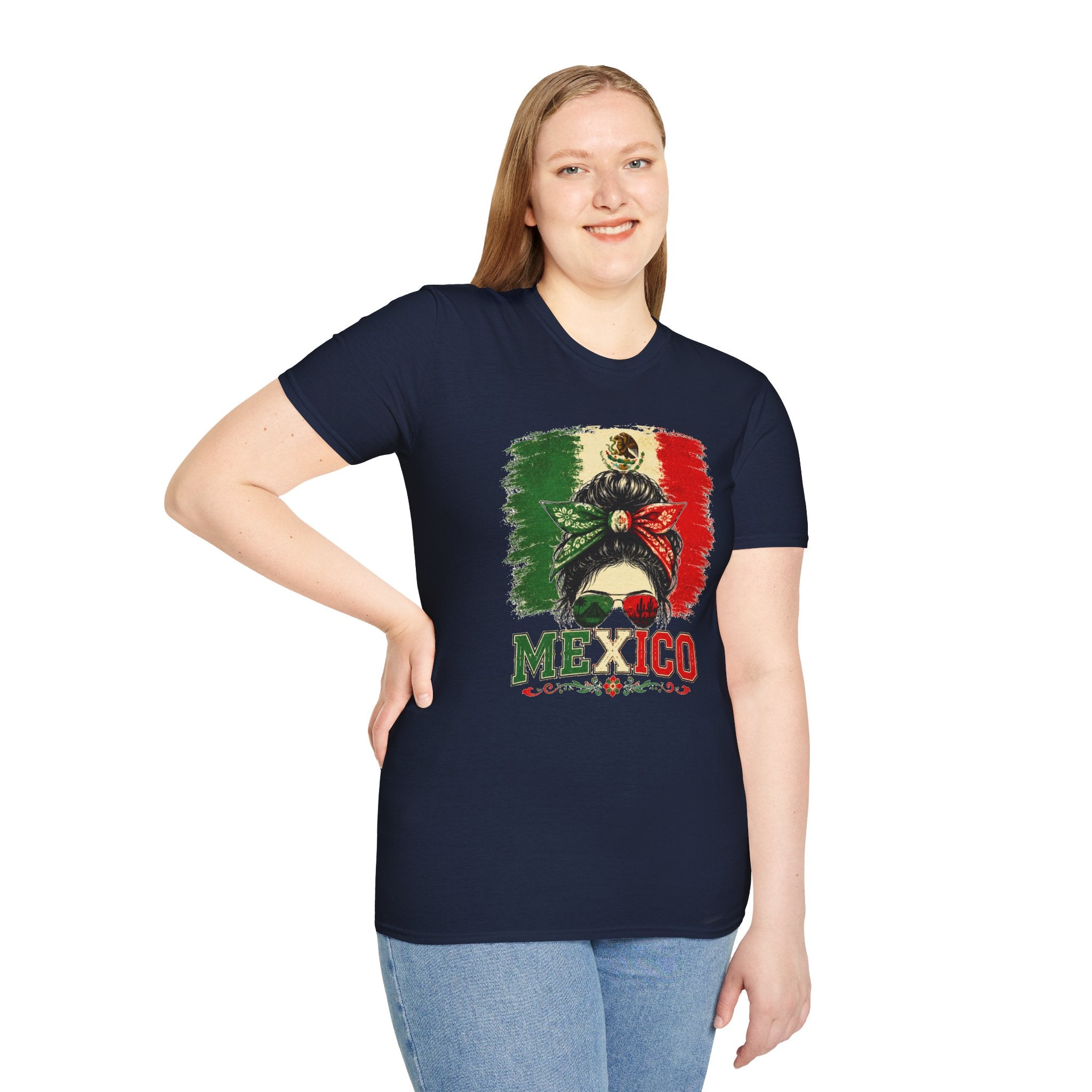 Mexico Messy Bun T-Shirt, Mexican Pride Shirt, Mexico Flag Graphic Tee, Cinco De Mayo Shirt, Latina Gift for Women