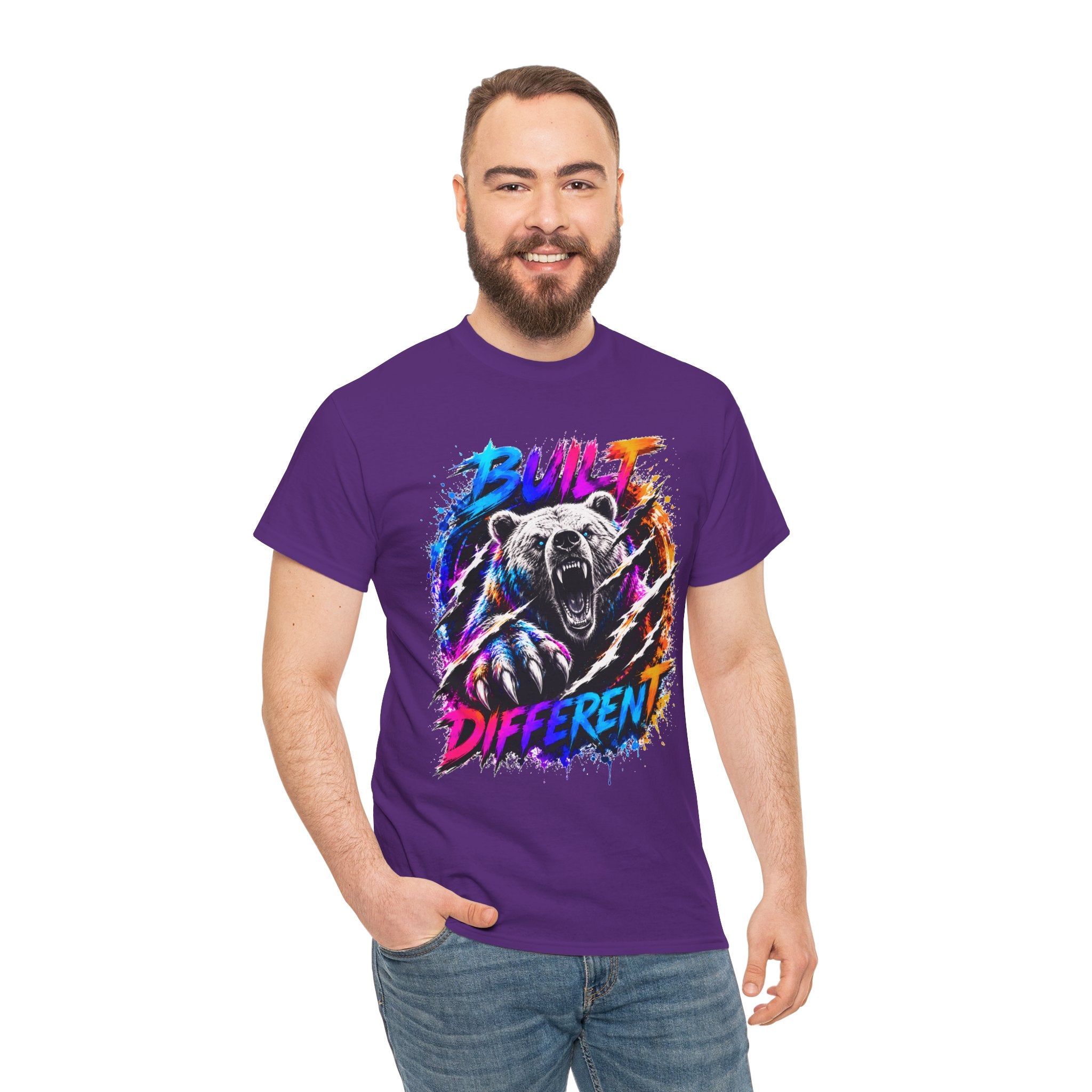 Built Different Bear T-Shirt — Bold Retro Grunge Graphic Tee