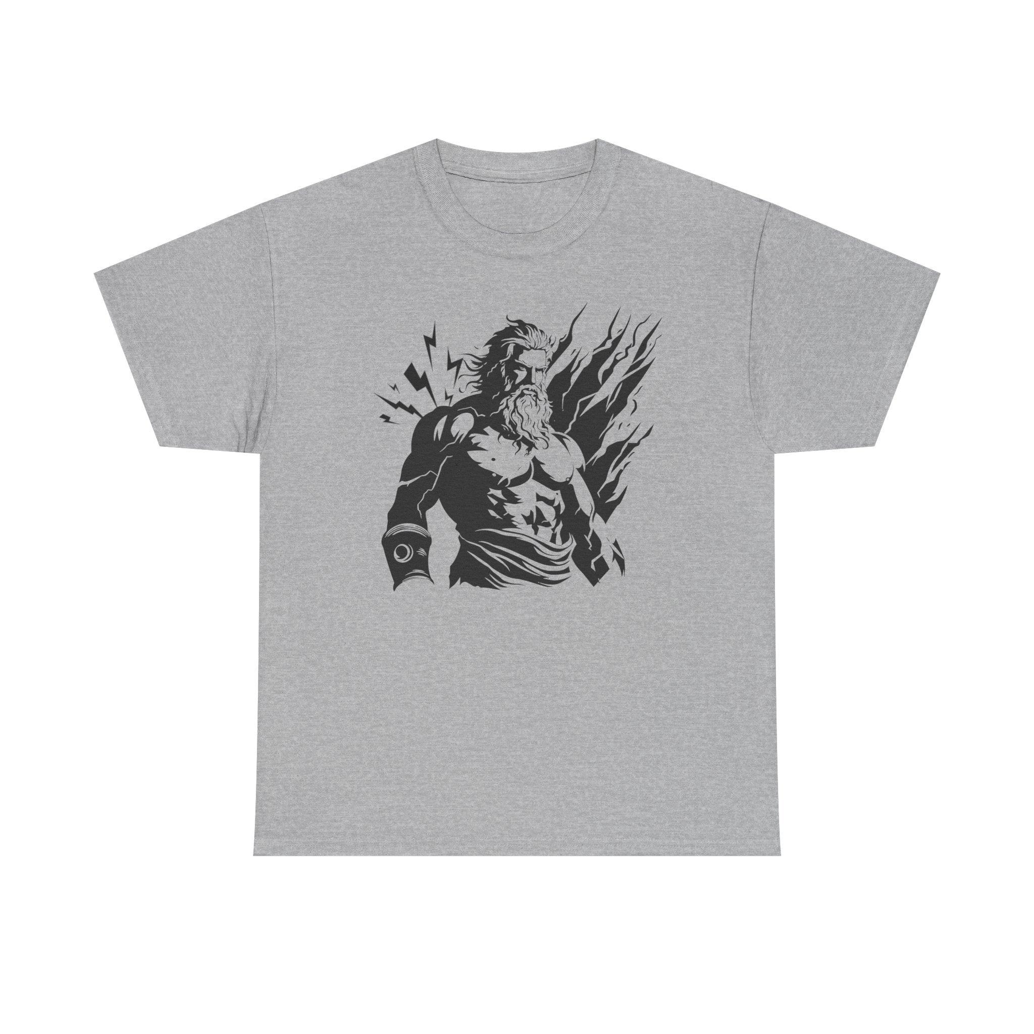 Greek God Zeus Illustration T‑Shirt — Mythic Lightning God Tee