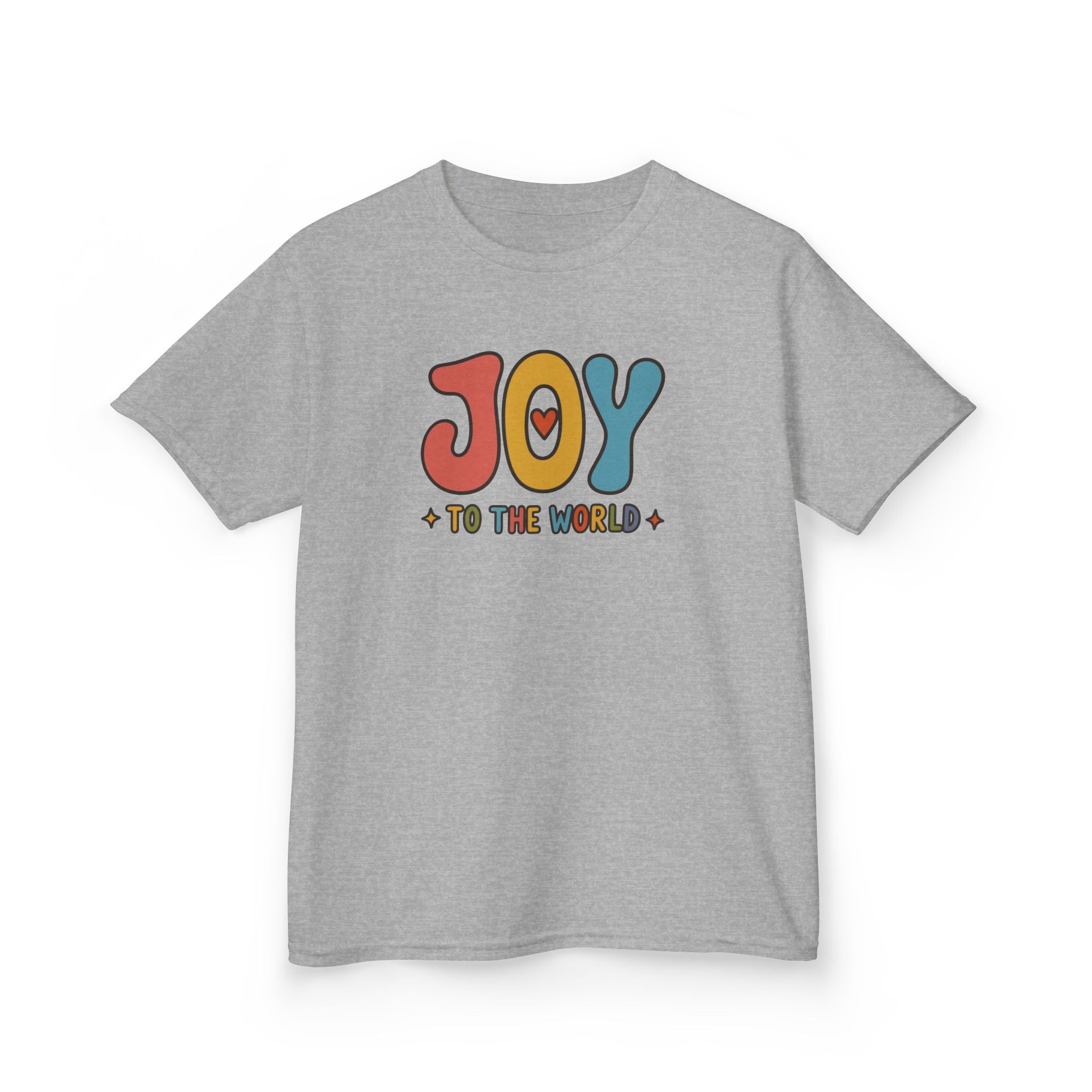 Kids Joy to the World Shirt | Retro Christmas Tee for Kids | Holiday Graphic T-Shirt | Cute Kids Xmas Shirt