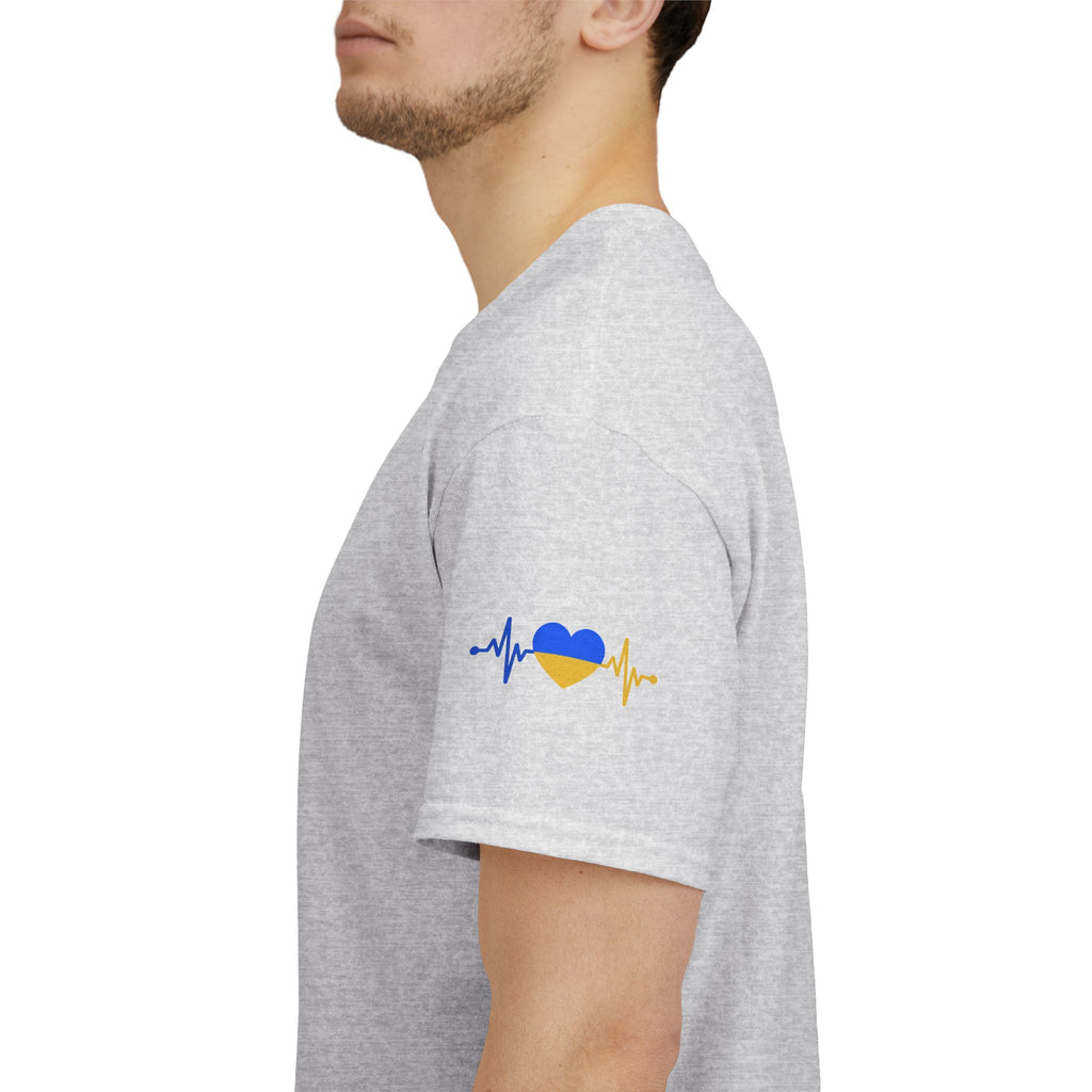 Love Ukraine T-Shirt — Heartbeat Flag Design