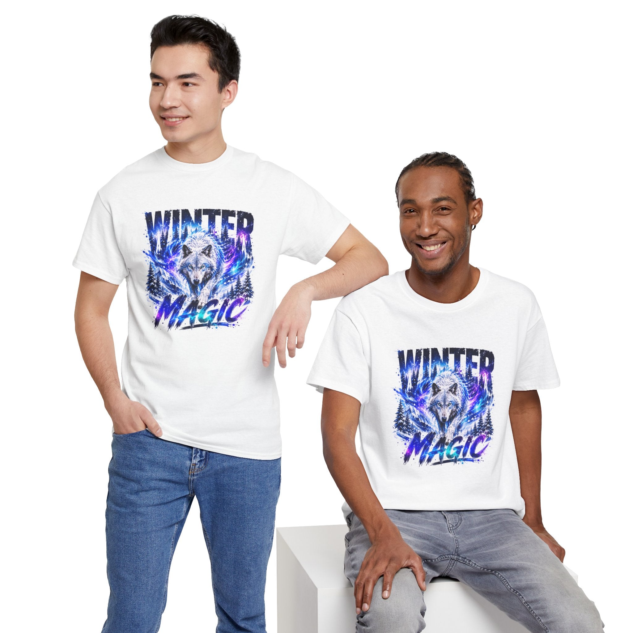 Wolf T Shirt, Winter Wolf Shirt, Wolf Lover Gift, Snowy Wolf Tee, Winter Magic Shirt, Wildlife Graphic Tee, Unisex Wolf Shirt