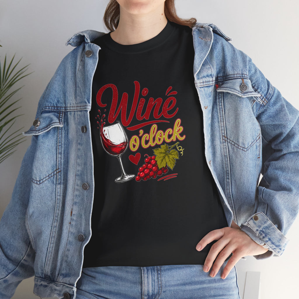 Wine T-Shirt - "Wine O'Clock" Graphic Tee for Wine Lovers