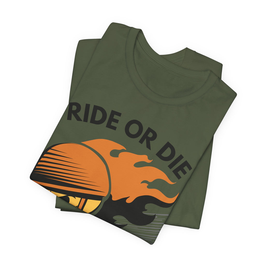 Ride or Die Skull Helmet T-Shirt | Biker Graphic Tee for Men | Vintage Motorcycle Shirt