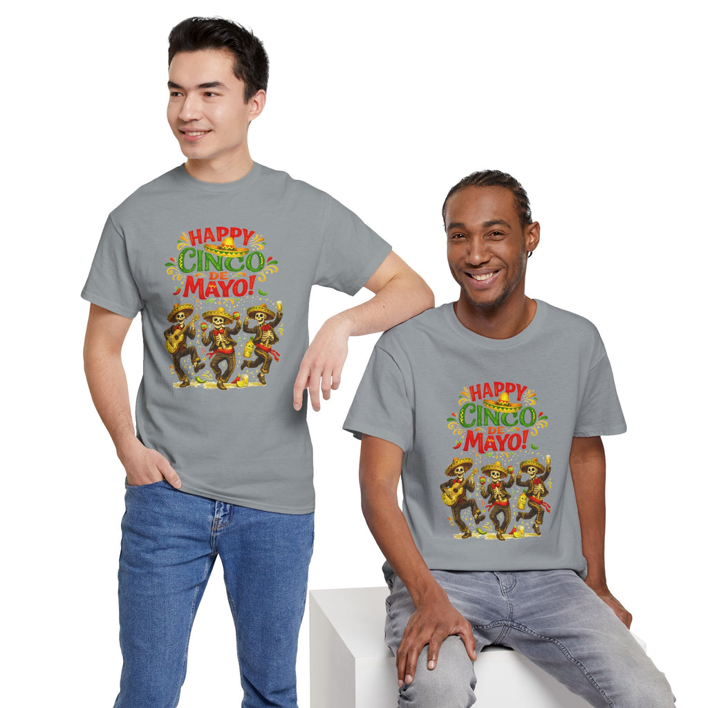 Cinco De Mayo Shirt, Happy Cinco De Mayo Tee, Dancing Skeleton Fiesta Shirt, Funny Mexican Party T-Shirt