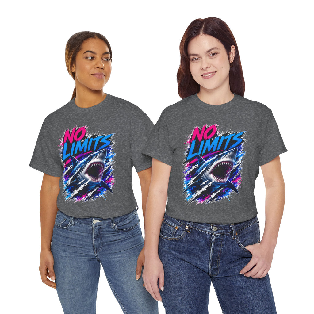 No Limits Shark T-Shirt | Great White Shark Graphic Tee | Unisex Streetwear Shirt | Ocean Lover Gift | Bold Shark Art Tee