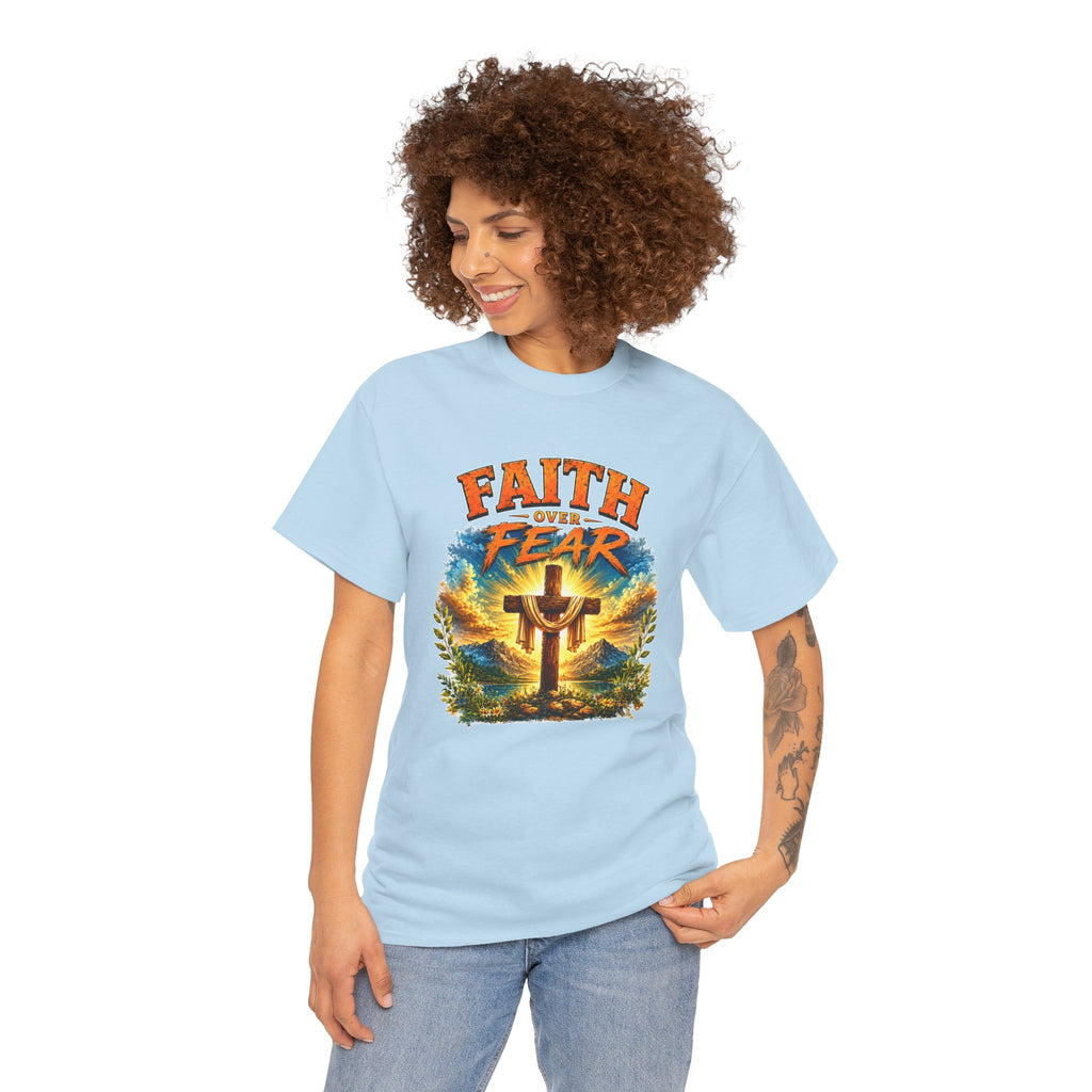 Faith Over Fear Christian T-Shirt | Cross Graphic Tee | Religious Unisex Shirt | Christian Gift
