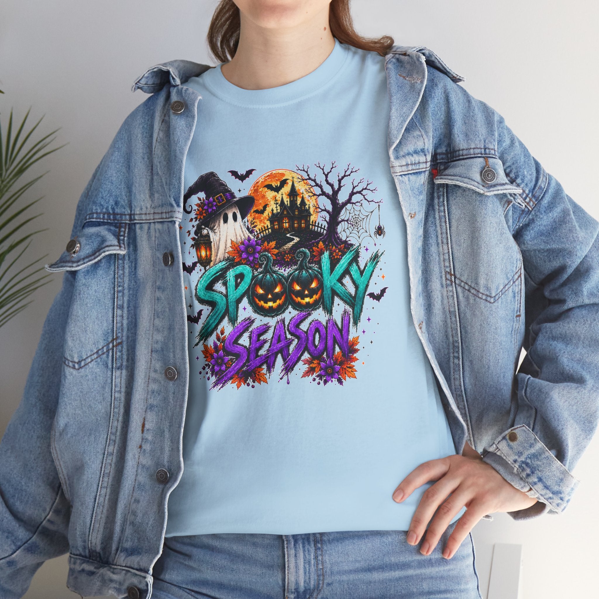 Spooky Season Halloween T-Shirt, Haunted House Pumpkin Tee, Halloween Graphic Shirt, Unisex Fall Tee