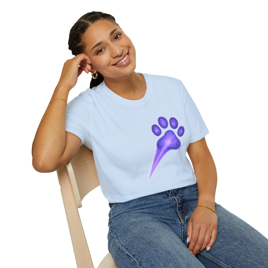 Purple Galaxy Paw Tee Dog Lover Gift, Aesthetic Pet Lover Tee