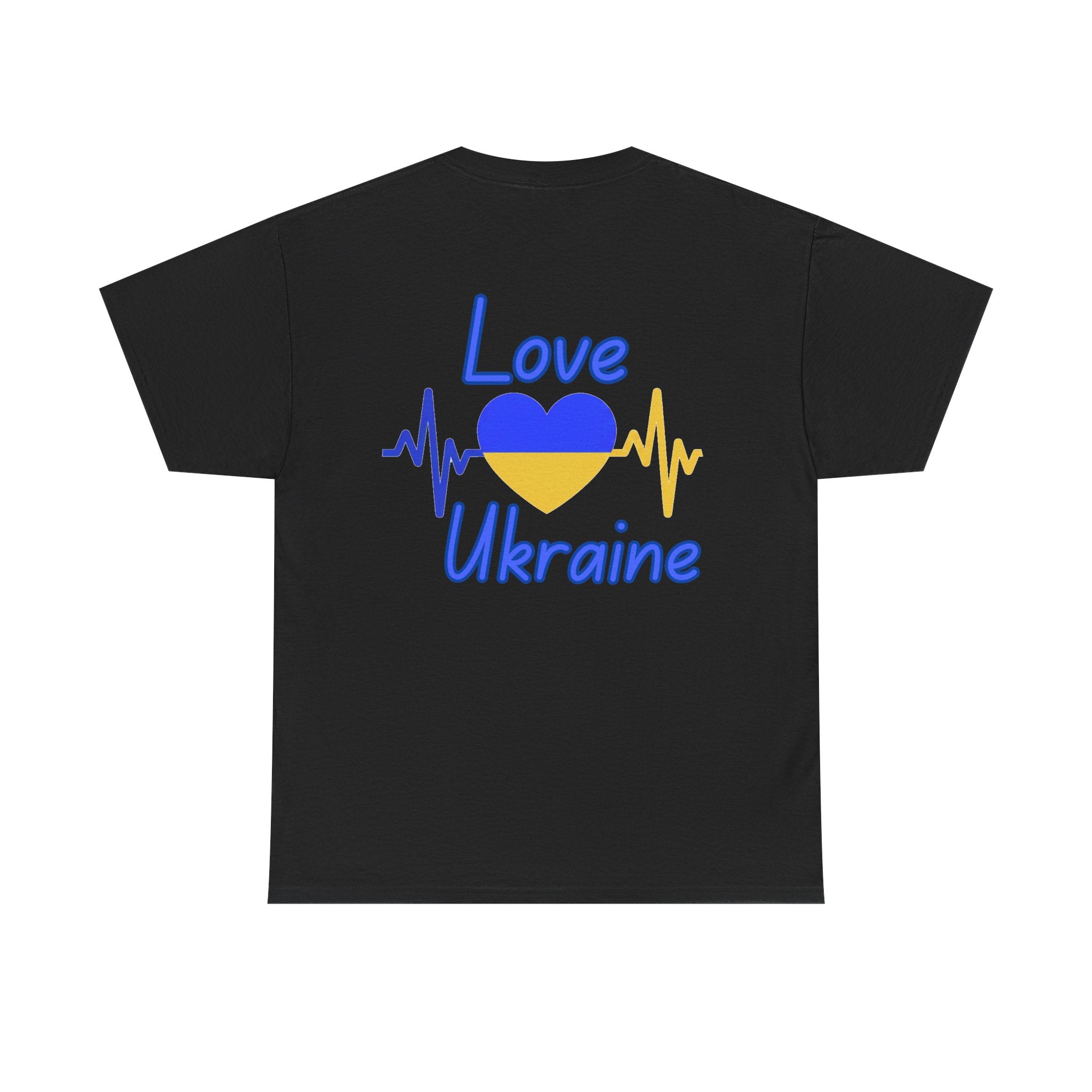 Love Ukraine T-Shirt — Heartbeat Blue & Yellow Support Tee