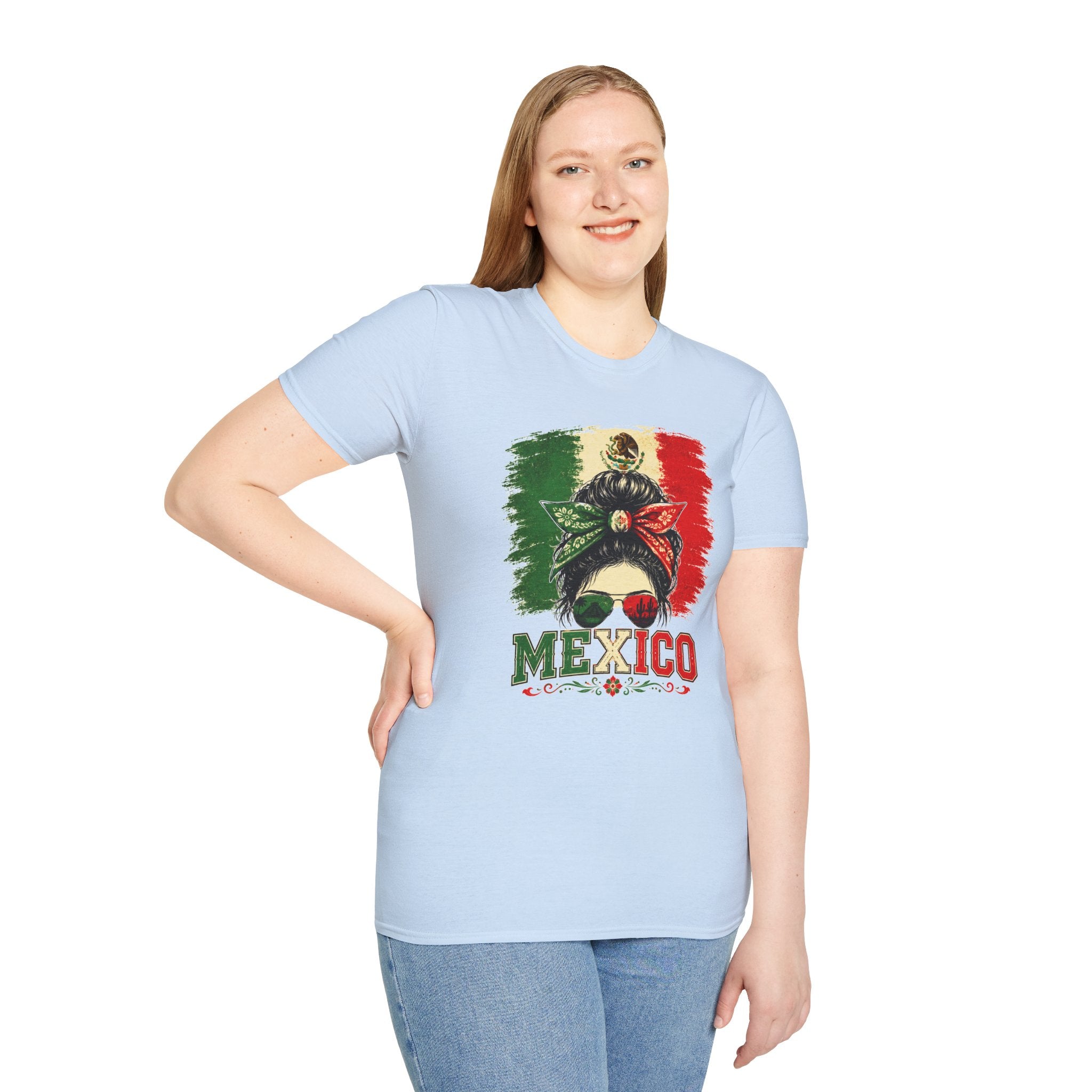 Mexico Messy Bun T-Shirt, Mexican Pride Shirt, Mexico Flag Graphic Tee, Cinco De Mayo Shirt, Latina Gift for Women