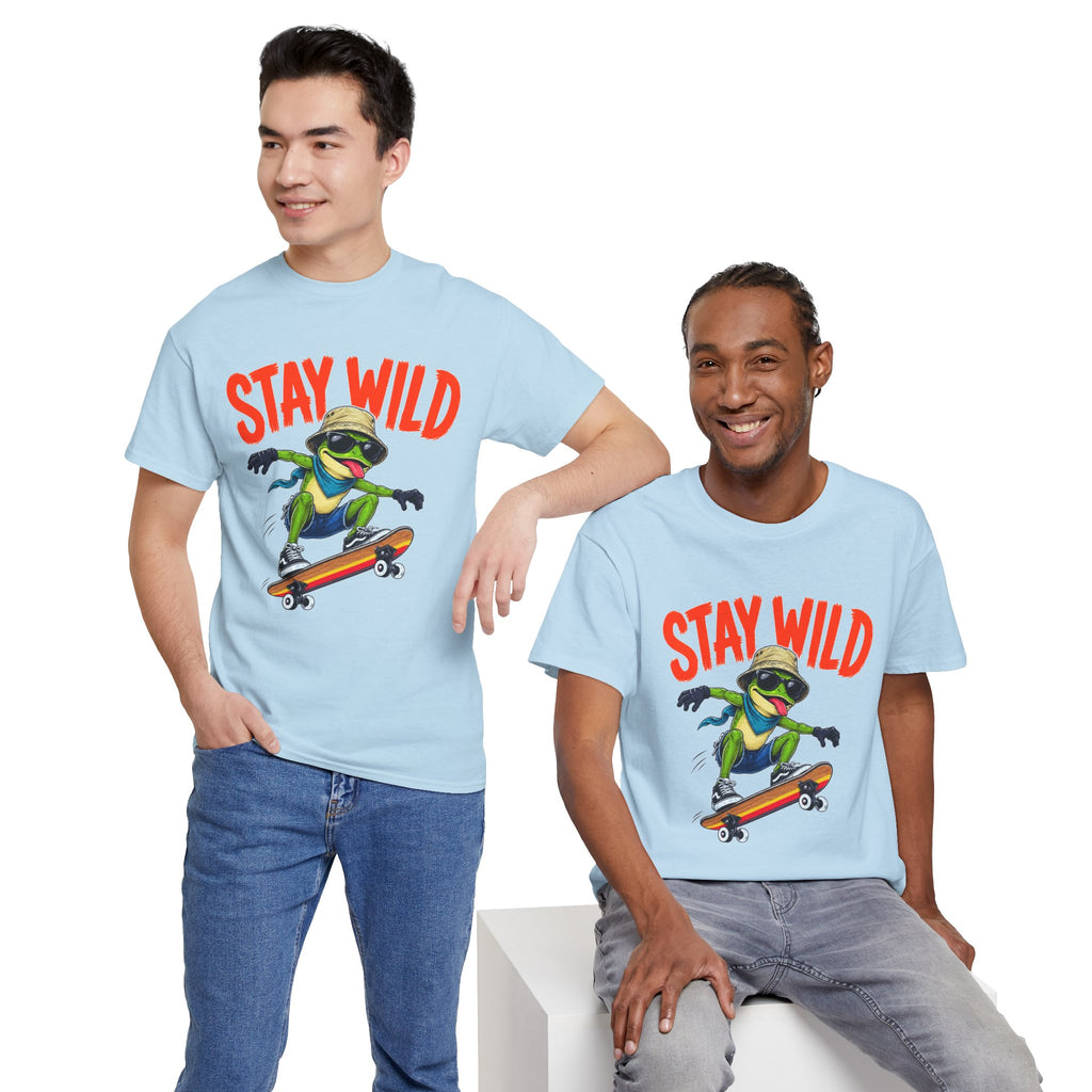 Stay Wild Frog Skateboard Shirt, Funny Frog T-Shirt, Skater Graphic Tee, Retro Frog Shirt, Cool Unisex Streetwear Tee