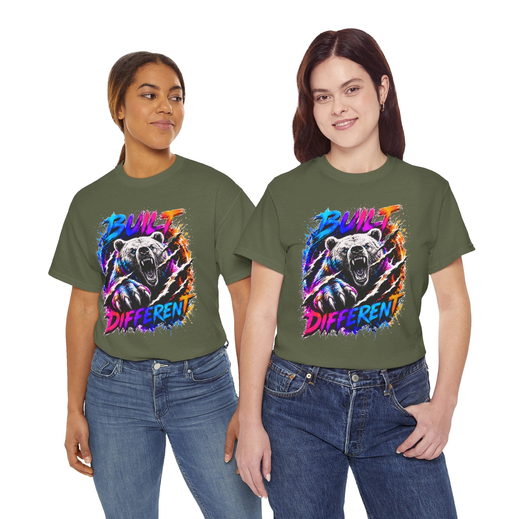 Built Different Bear T-Shirt — Bold Retro Grunge Graphic Tee