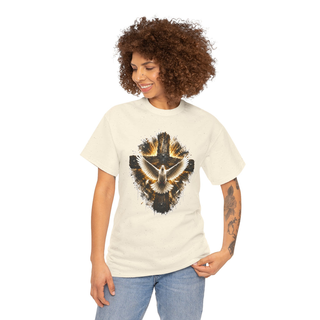 Christian Dove Cross T-Shirt | Holy Spirit Shirt | Faith Graphic Tee | Religious Gift | Bible Believer Shirt | Unisex Christian Tee