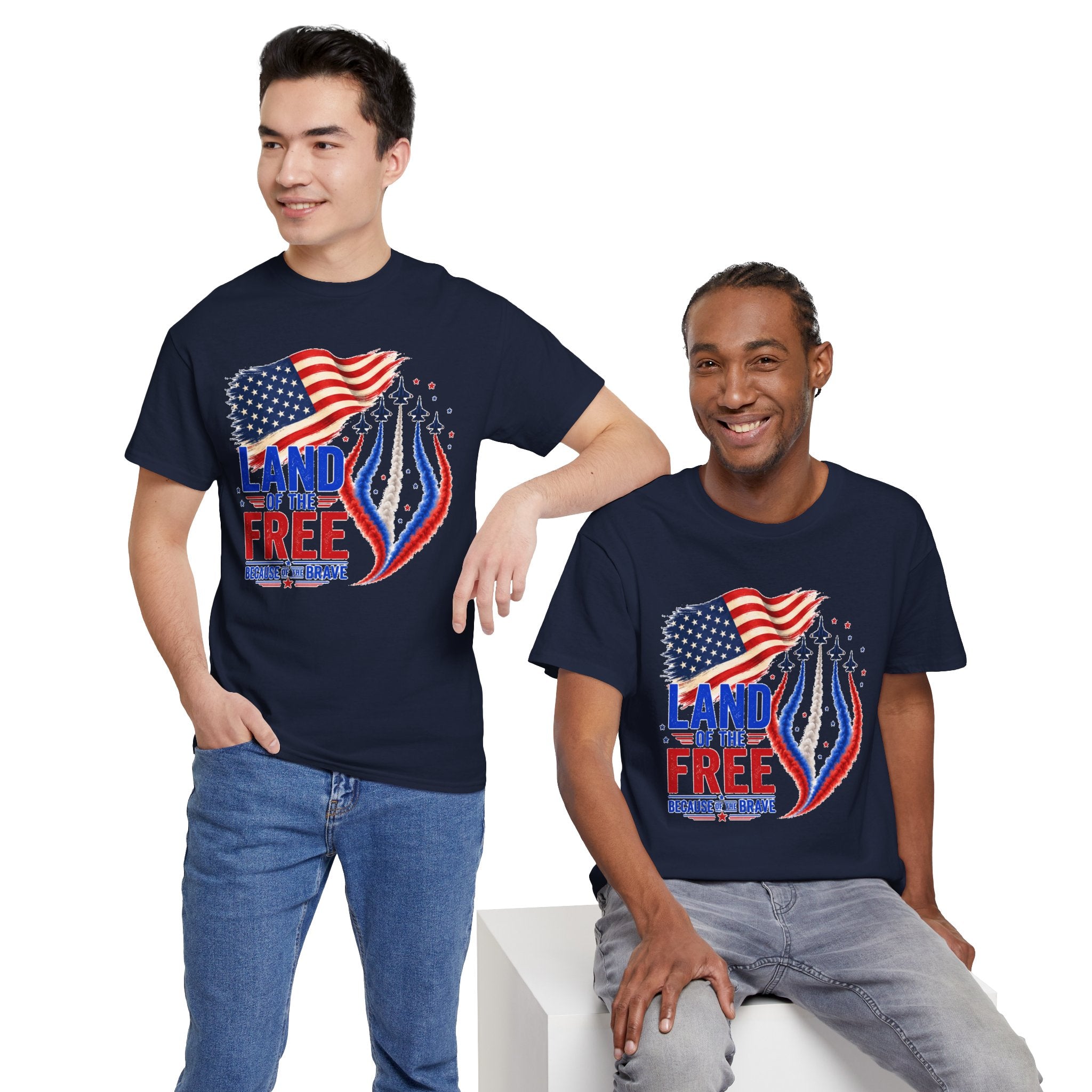 Land of the Free Because of the Brave Shirt, Patriotic 4th of July T-Shirt, USA Flag Tee, American Pride Shirt, Independence Day Gift