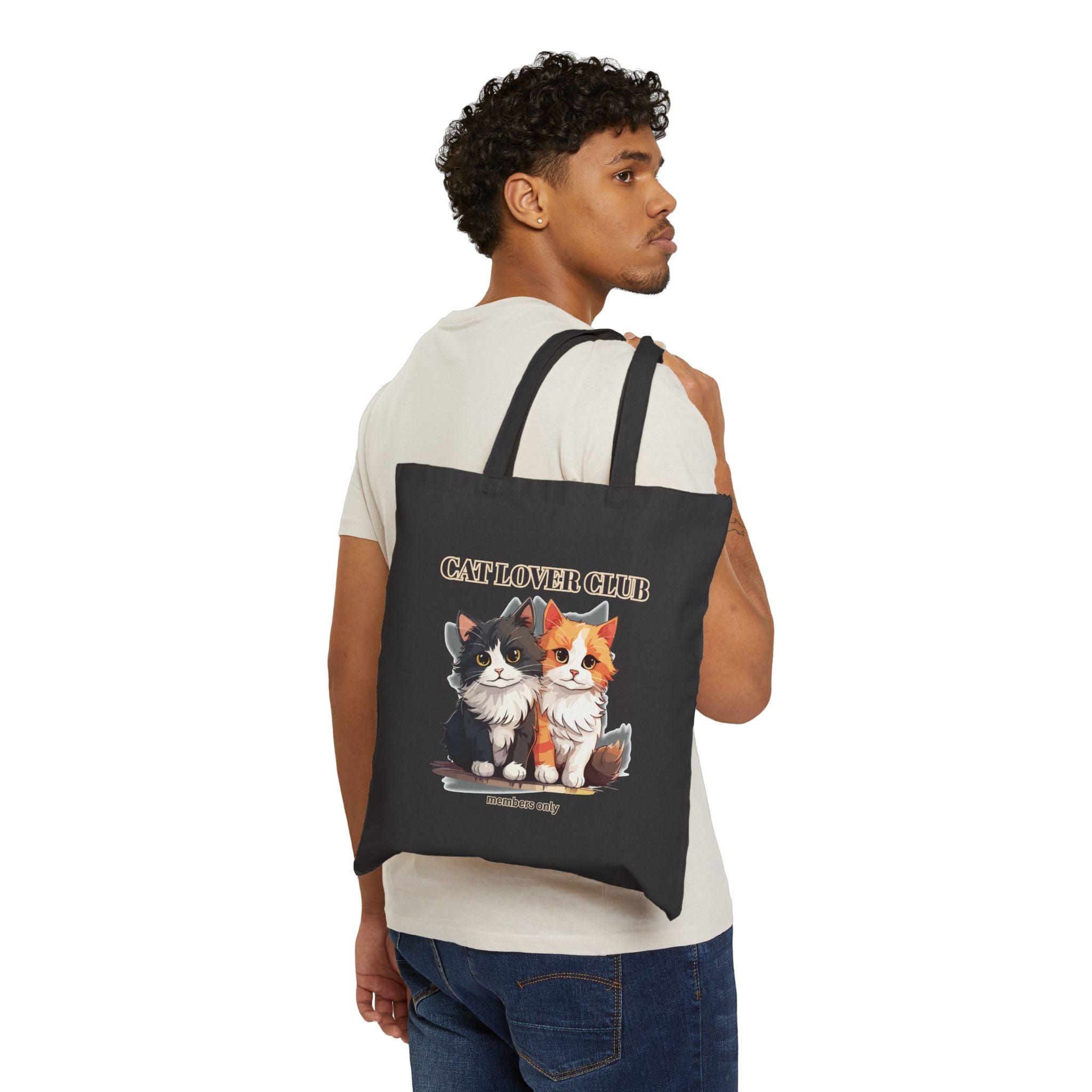 Cat Lover Club Canvas Tote Bag – Cute Kittens 'Members Only' Eco Shopper