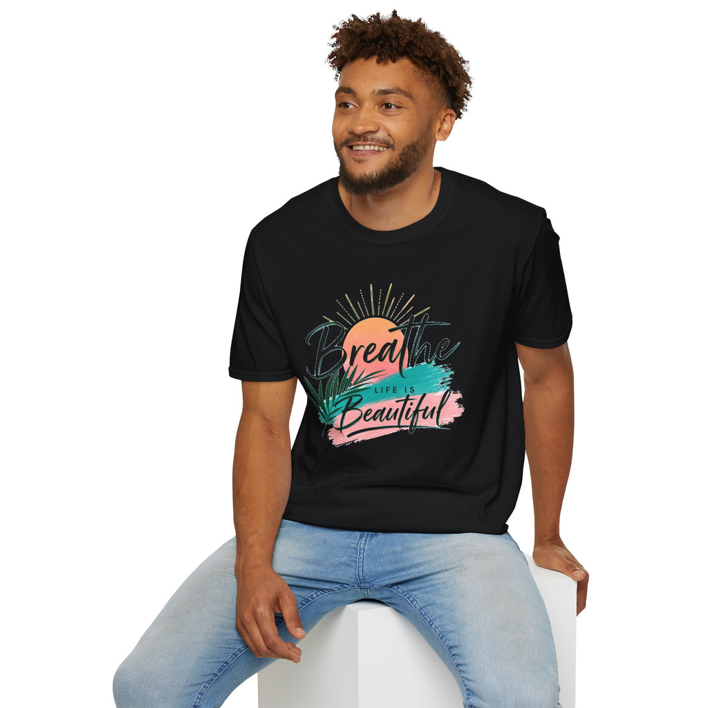 Breathe Life Is Beautiful Shirt, Inspirational T-Shirt for Women, Positive Quote Tee, Motivational Graphic Tee, Summer Vacation Shirt, Gift for Her