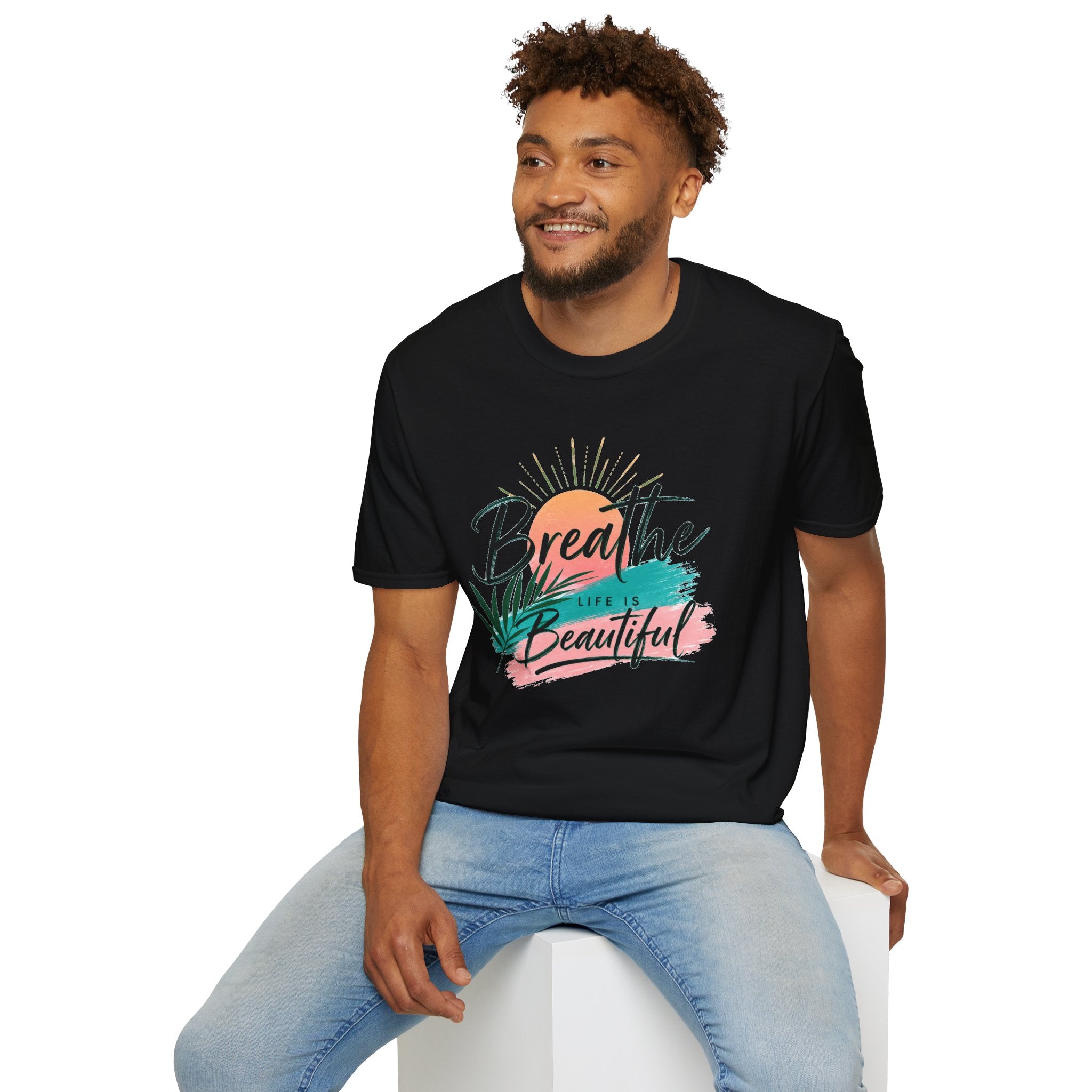 Breathe Life Is Beautiful Shirt, Inspirational T-Shirt for Women, Positive Quote Tee, Motivational Graphic Tee, Summer Vacation Shirt, Gift for Her