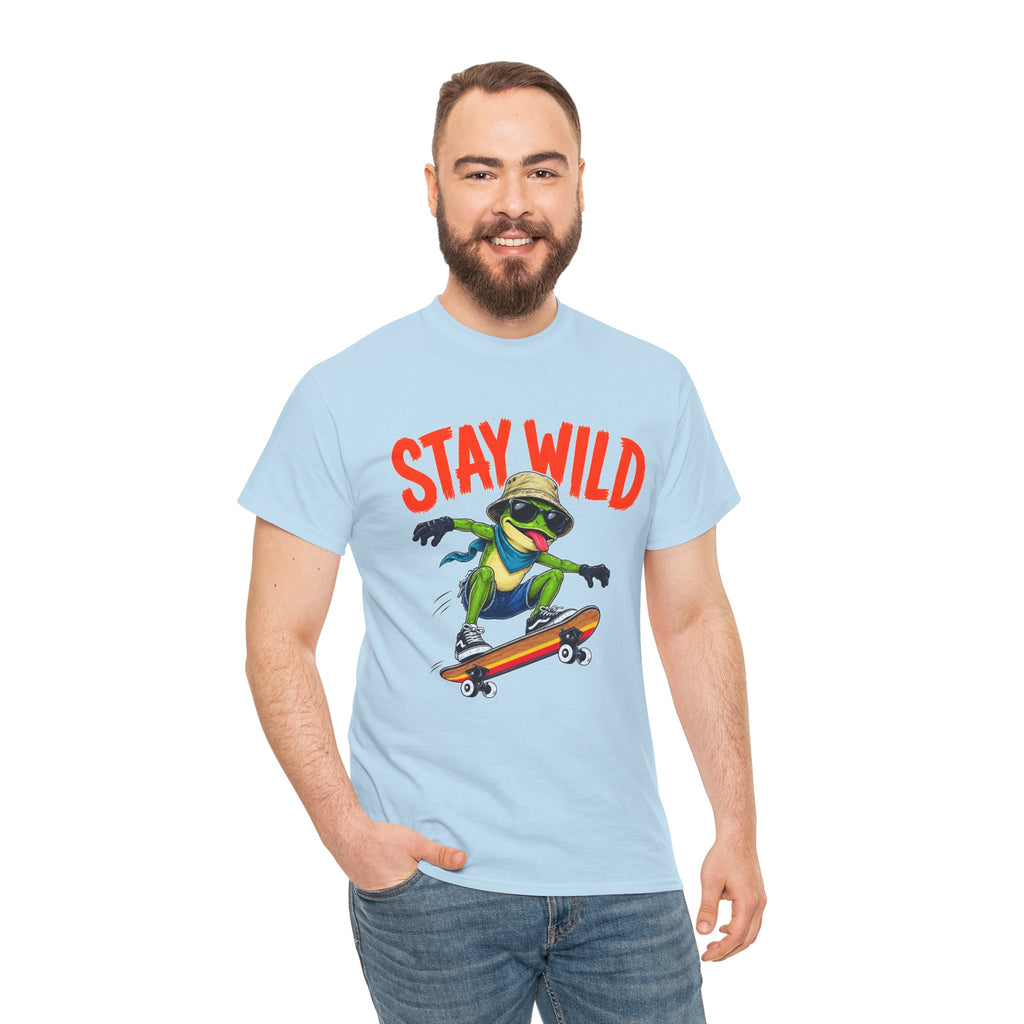 Stay Wild Frog Skateboard Shirt, Funny Frog T-Shirt, Skater Graphic Tee, Retro Frog Shirt, Cool Unisex Streetwear Tee