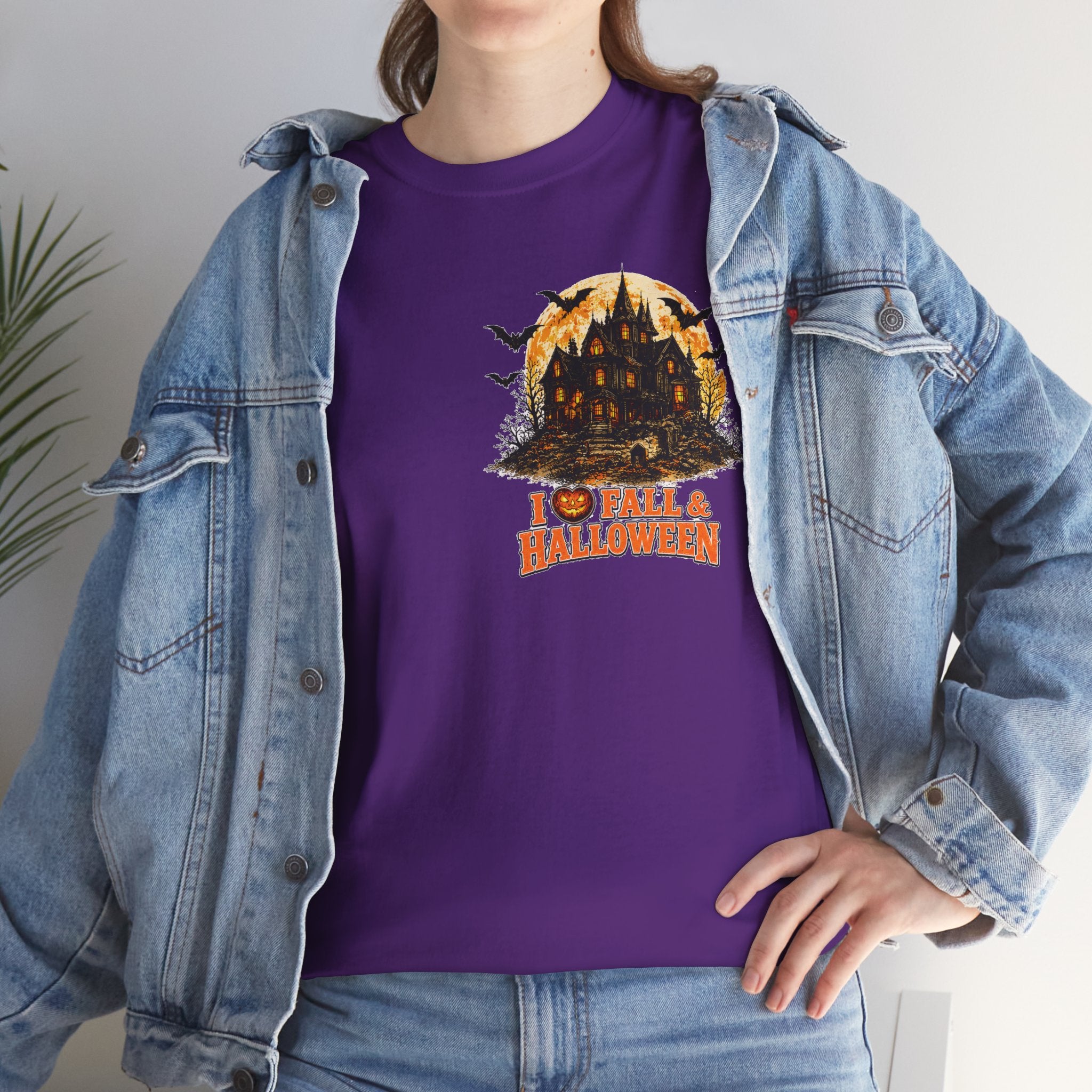 Halloween Fall Graphic Tee — "I  Fall & Halloween" Vintage Pumpkin & Spooky Characters Shirt