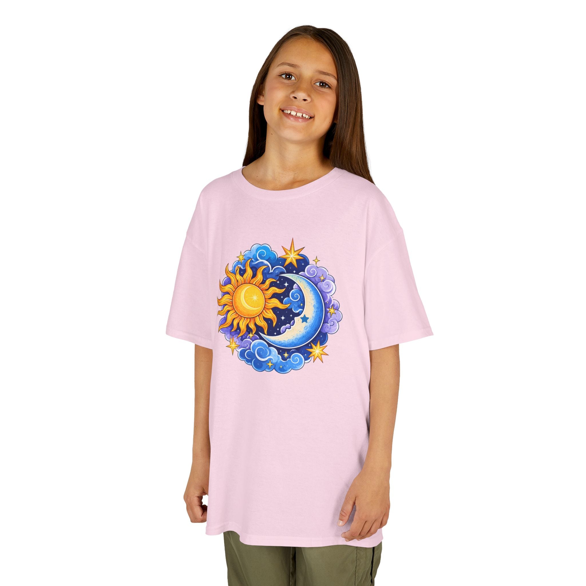 Kids Sun & Moon Graphic Tee — Colorful Celestial Design