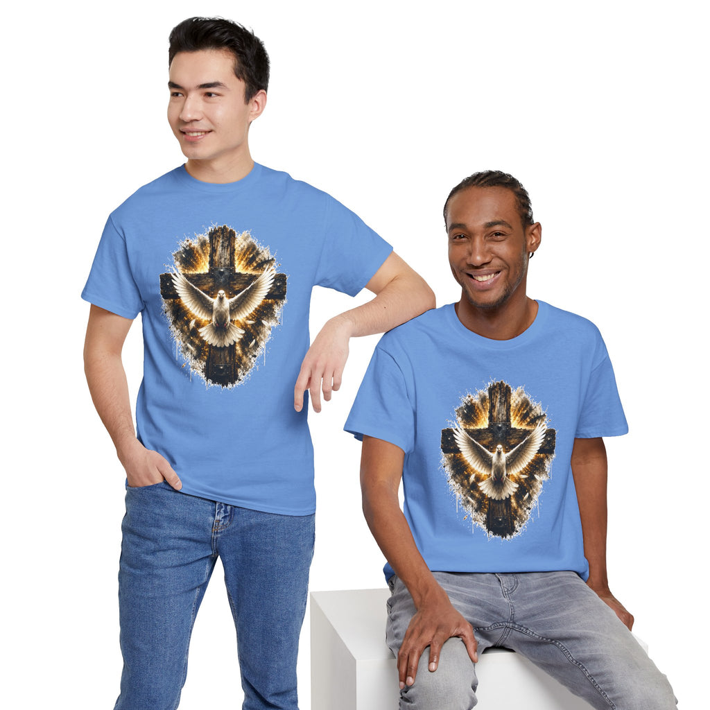 Christian Dove Cross T-Shirt | Holy Spirit Shirt | Faith Graphic Tee | Religious Gift | Bible Believer Shirt | Unisex Christian Tee