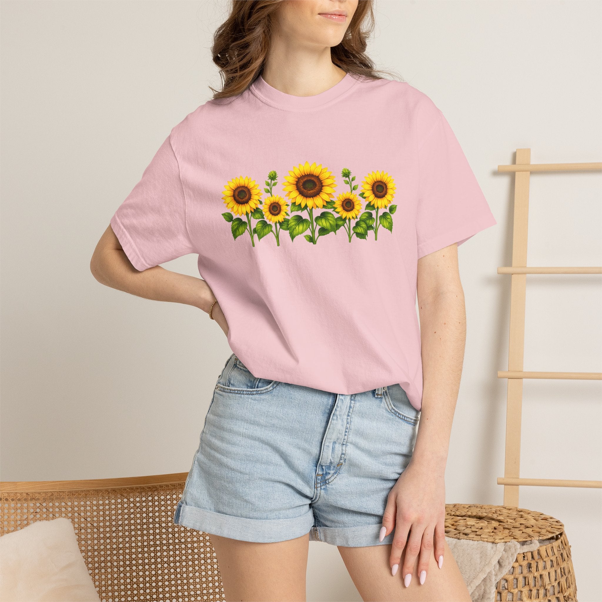 Sunflower Shirt for Women, Sunflower T-Shirt, Floral Graphic Tee, Botanical Shirt, Wildflower Tee, Comfort Colors 1717