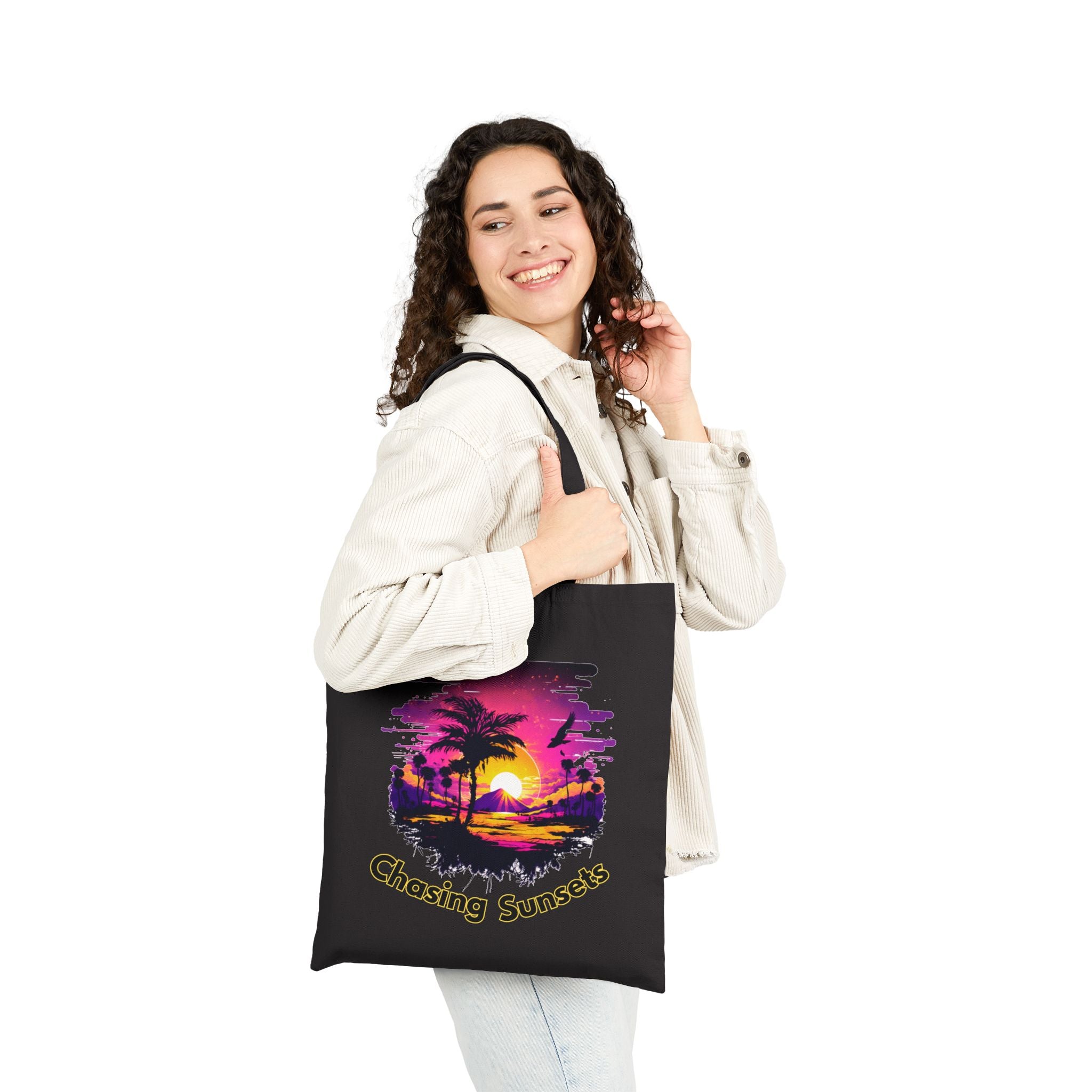 Chasing Sunsets Tote Bag, Sunset Beach Tote, Aesthetic Canvas Bag, Summer Tote Bag, Gift for Beach Lovers