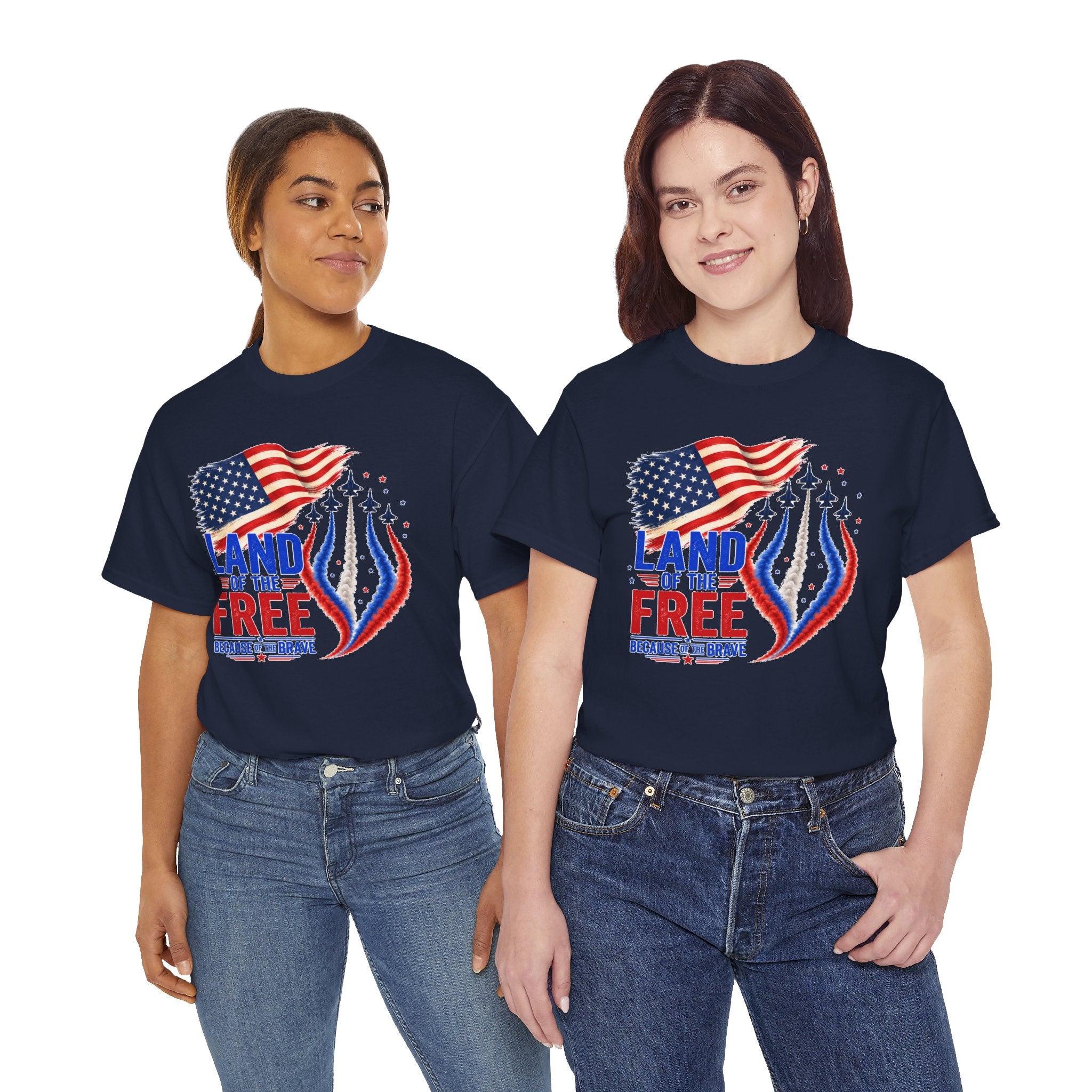 Land of the Free Because of the Brave Shirt, Patriotic 4th of July T-Shirt, USA Flag Tee, American Pride Shirt, Independence Day Gift