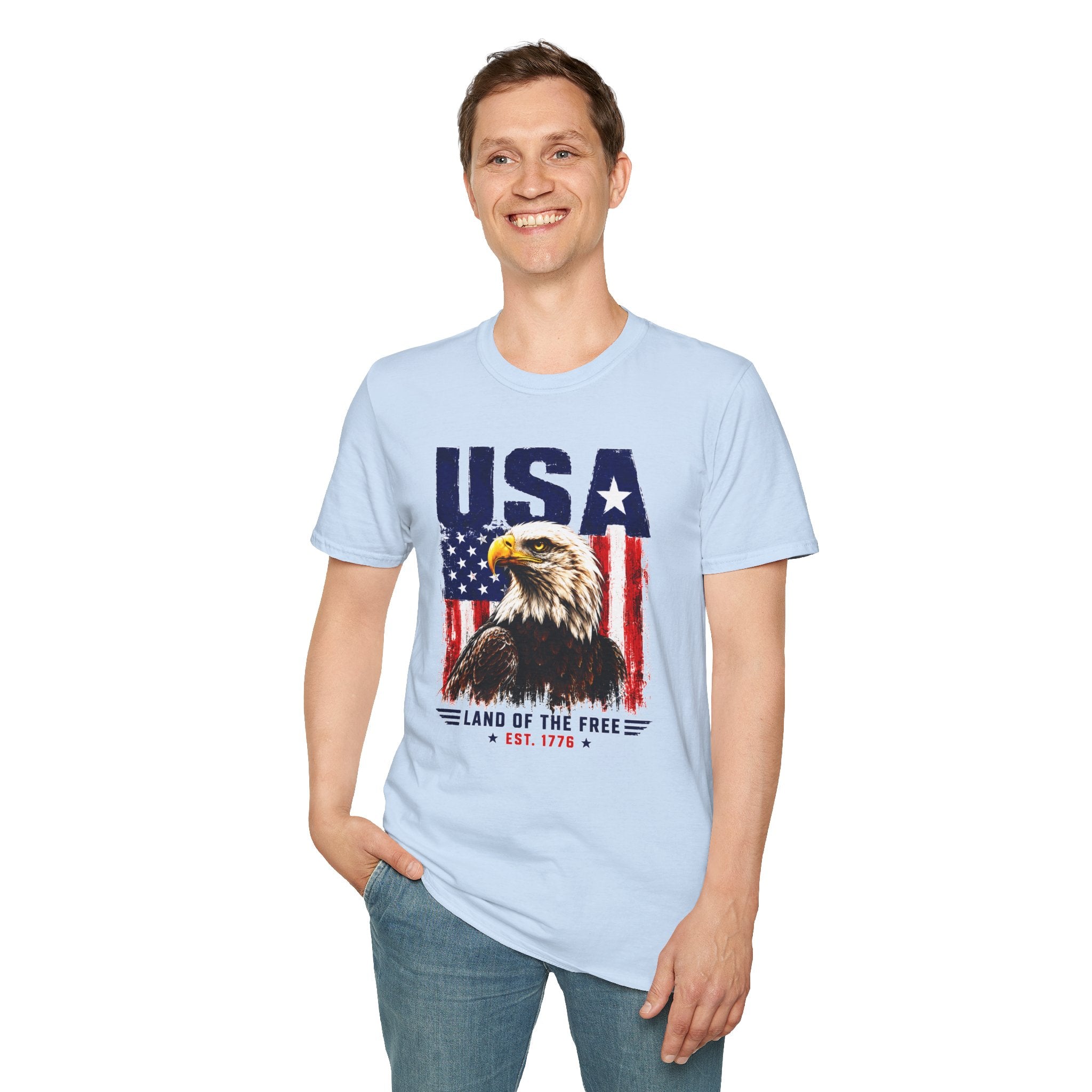 USA Eagle T-Shirt — Patriotic American Flag Graphic Tee (Land of the Free)