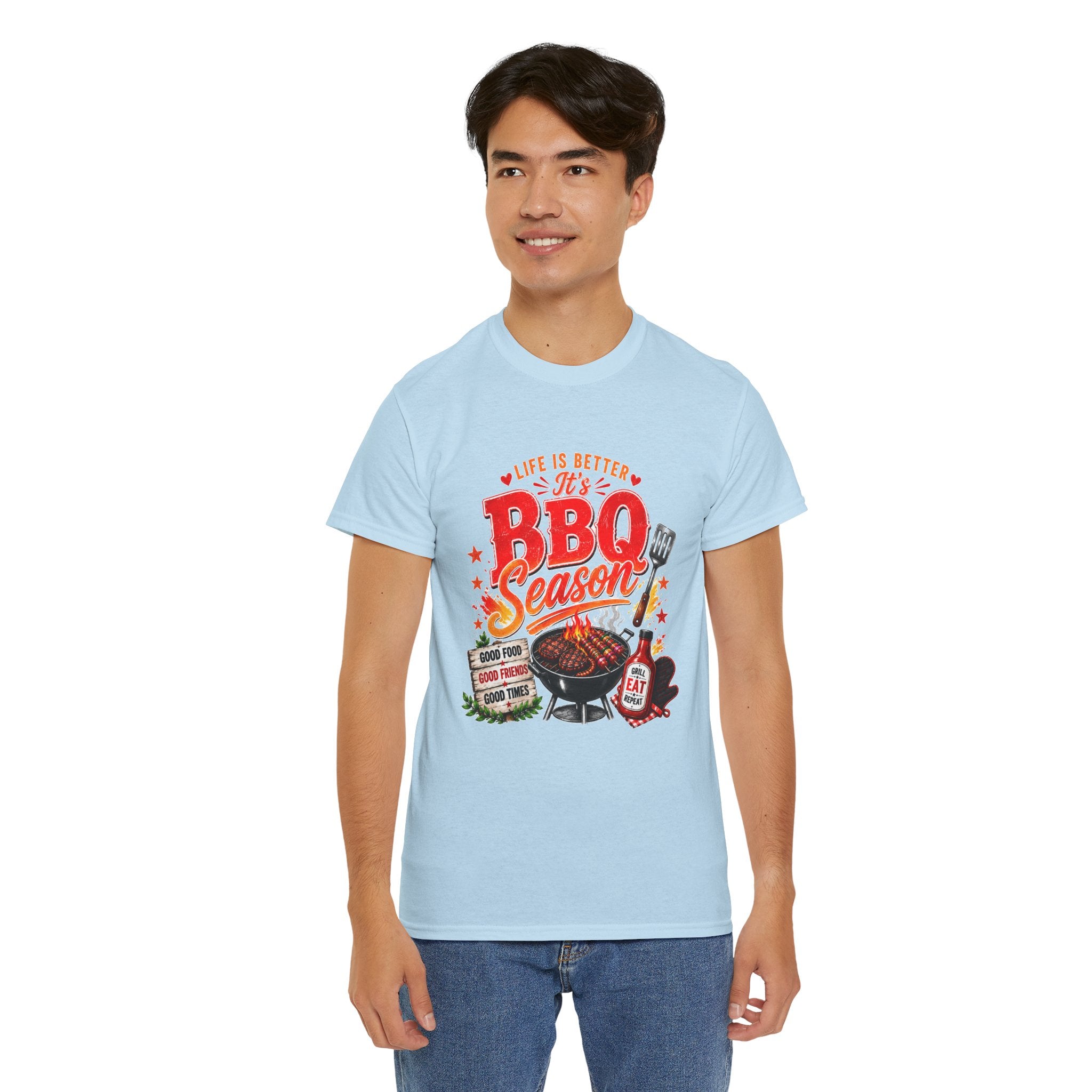 BBQ Season T-Shirt | Life Is Better It's BBQ Season Tee | Funny Grill Shirt | Summer Cookout Shirt | Barbecue Lover Gift | Backyard BBQ Tee