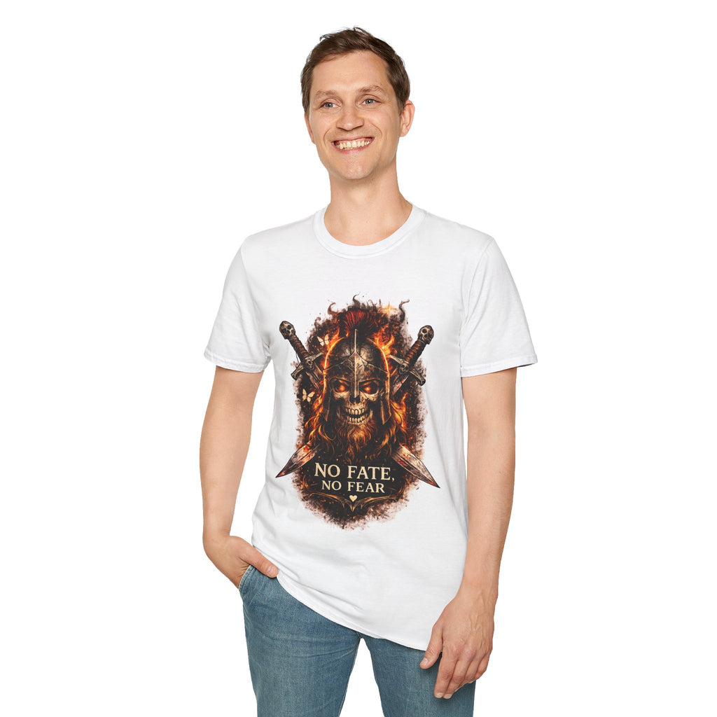 Viking Skull T-Shirt, Dragon Warrior Tee, Biker Graphic Shirt, Gothic Viking Shirt, No Fate No Fear Tee, Fantasy Streetwear