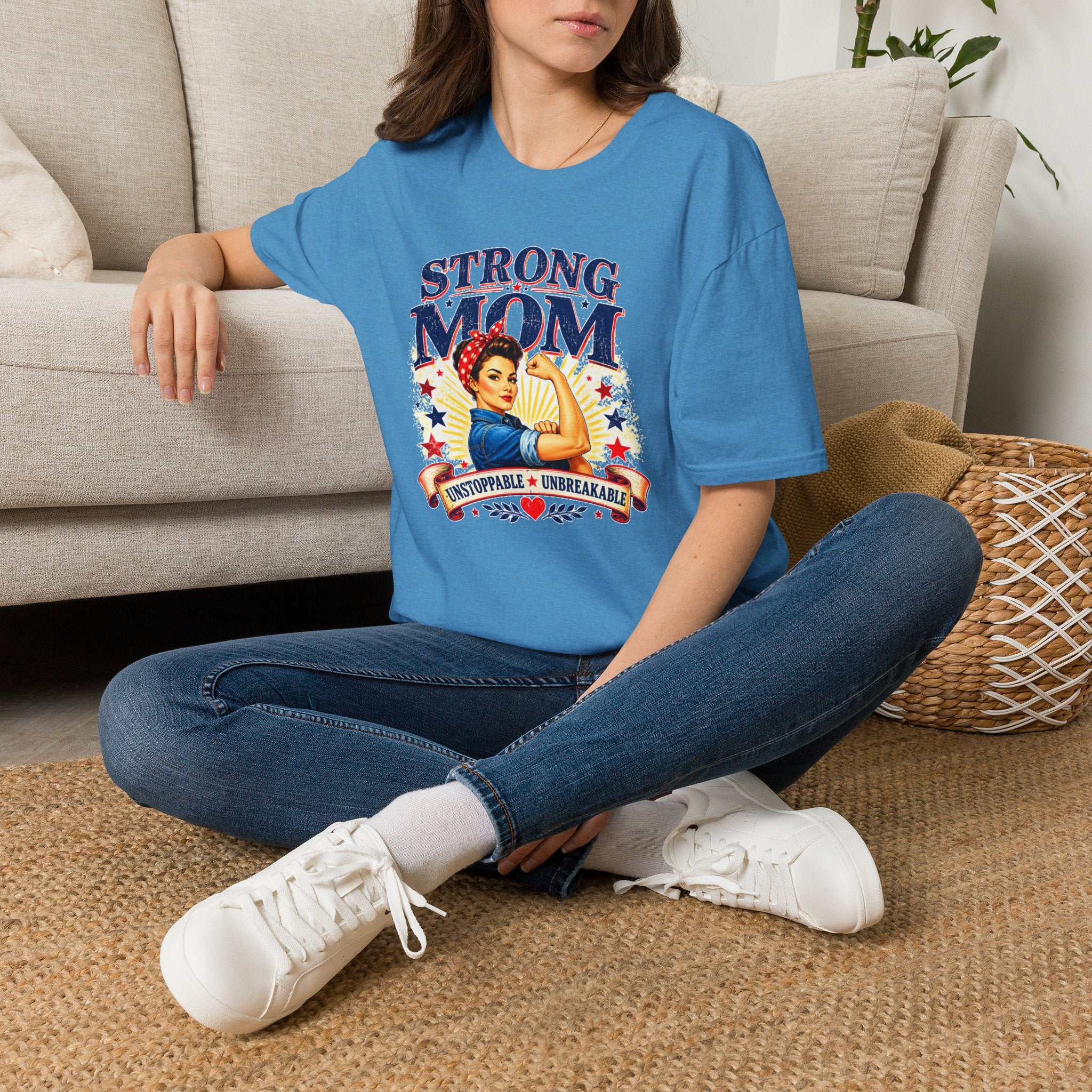 Strong Mom T-Shirt | Retro Vintage Mom Shirt | Empowered Mother Graphic Tee | Gift for Mom | Inspirational Women's T-Shirt