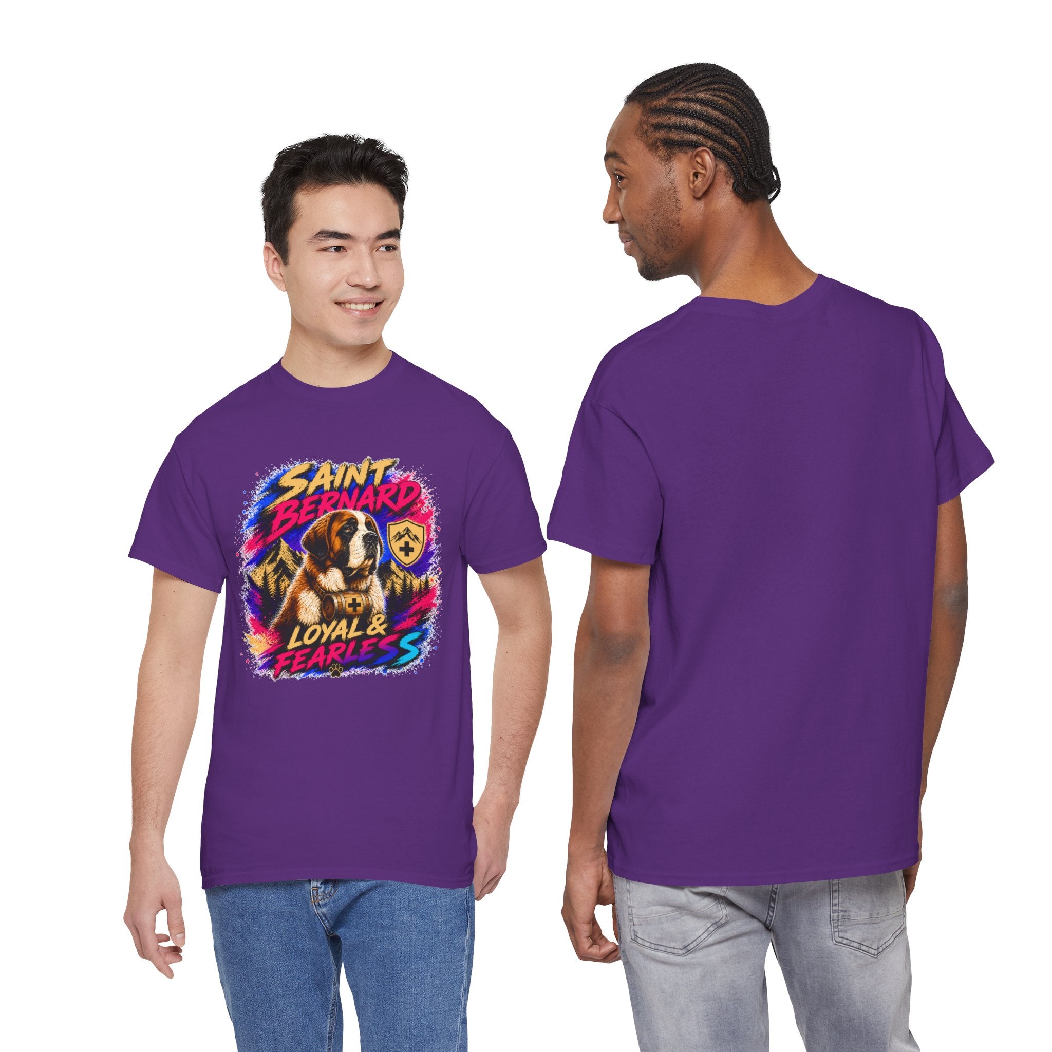 Saint Bernard Dog Shirt, Loyal & Fearless T-Shirt, Colorful Saint Bernard Tee, Dog Lover Gift, Unisex Graphic Tee