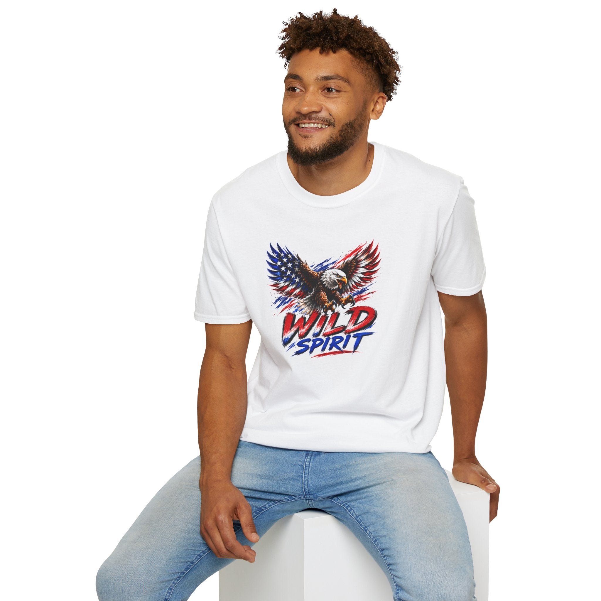 American Eagle T Shirt, Patriotic Eagle Shirt, Wild Spirit Tee, USA Flag Shirt, Fourth of July Shirt, Unisex Graphic Tee
