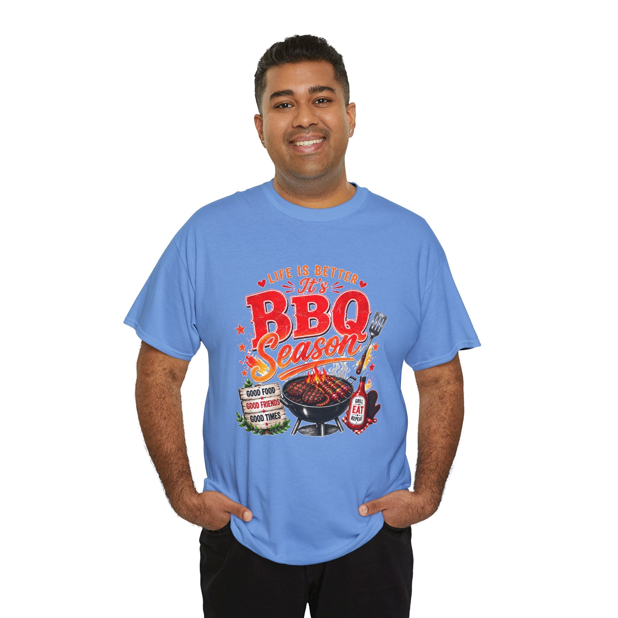 BBQ Season T-Shirt | Life Is Better It's BBQ Season Tee | Funny Grill Shirt | Summer Cookout Shirt | Barbecue Lover Gift | Backyard BBQ Tee