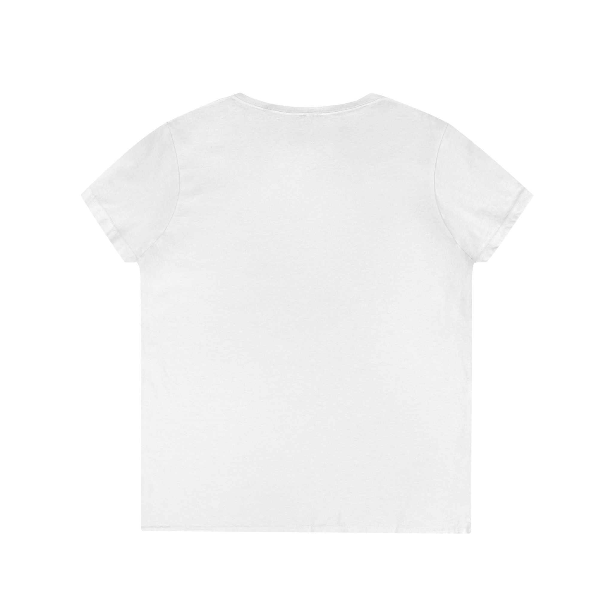 Rose Heart V-Neck Tee — Floral Red Roses Women's T-Shirt
