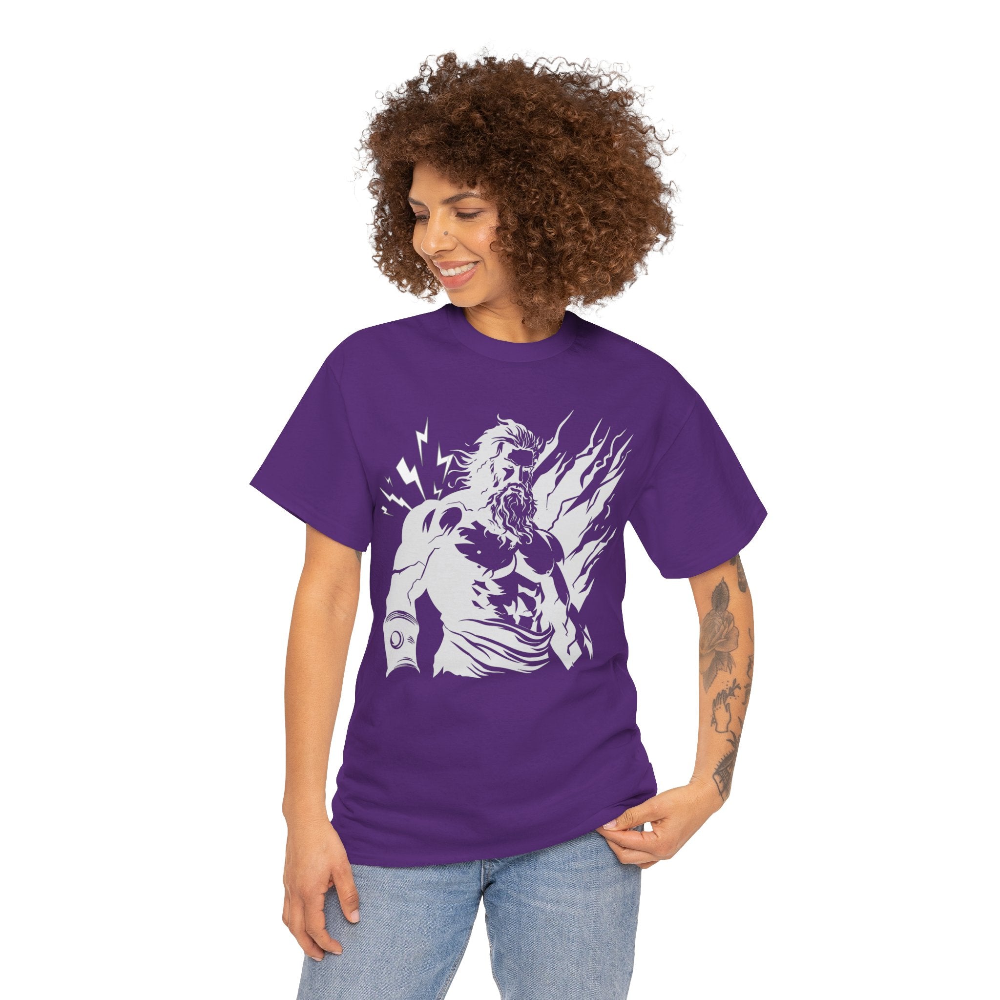 Mythic Thunder God Tee — Vintage Lightning Warrior Graphic T-Shirt