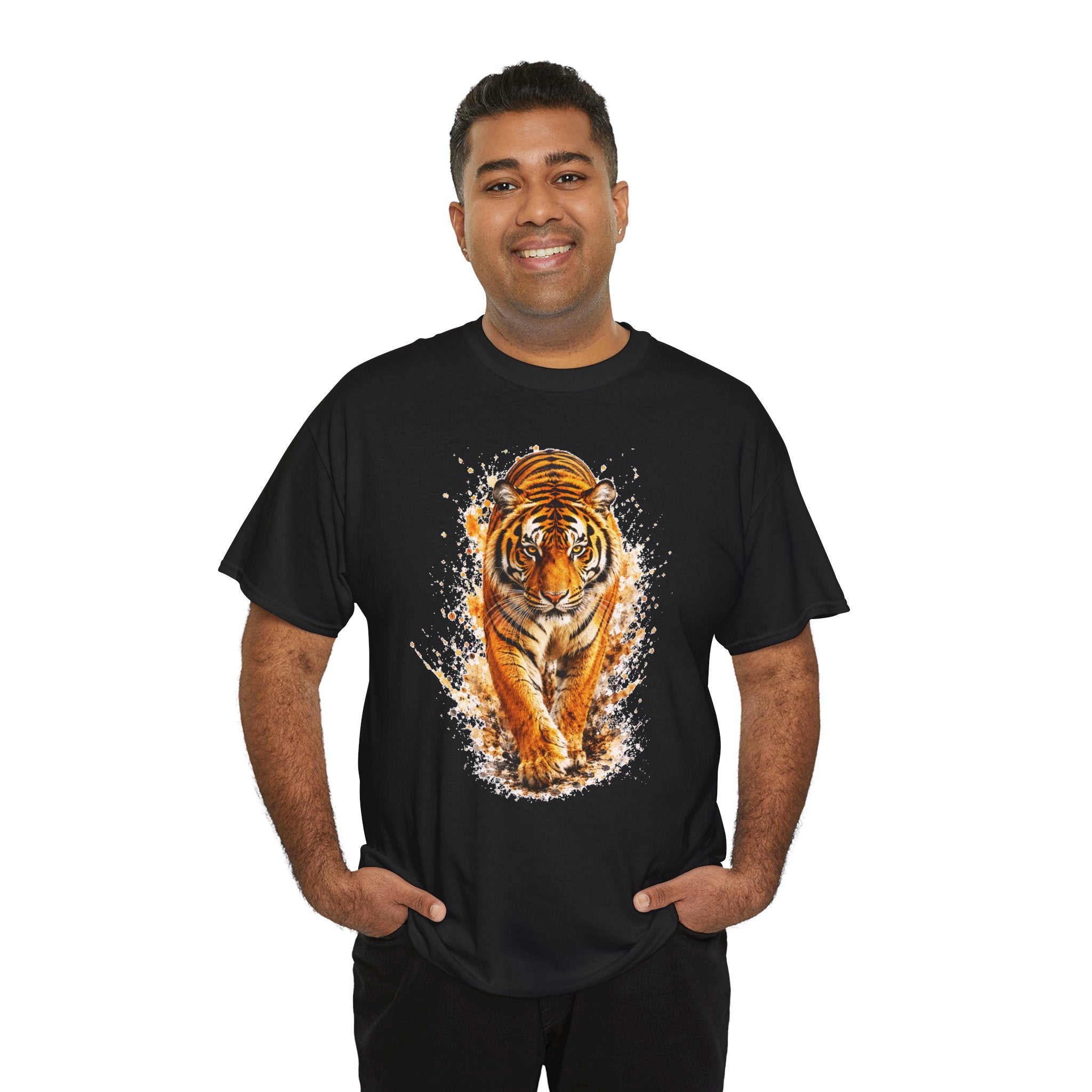 Majestic Tiger T-Shirt, Watercolor Tiger Graphic Tee, Unisex Wildlife Shirt, Tiger Lover Gift, Animal Art Tee