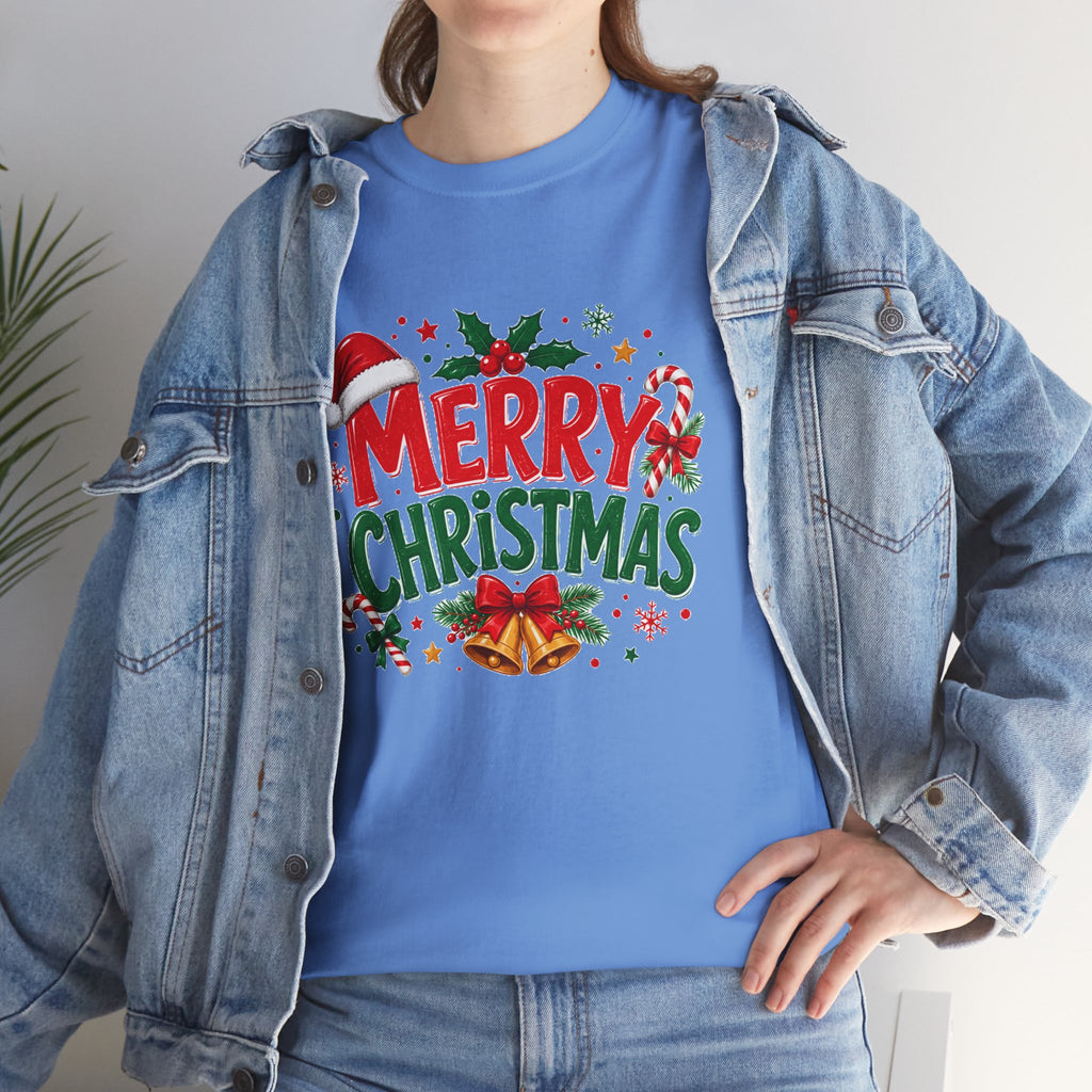 Merry Christmas Shirt, Christmas Graphic Tee, Santa Hat T-Shirt, Holiday Party Shirt, Xmas Gift for Men Women
